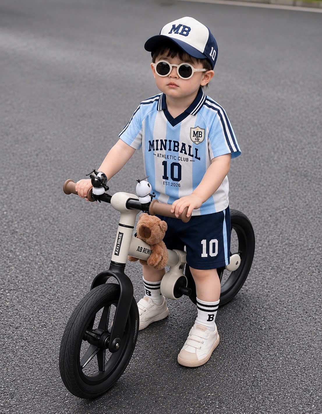 GOM B539 - SET BỘ MINIBALL SỐ 10 XANH KÈM MŨ SIZE NHỠ