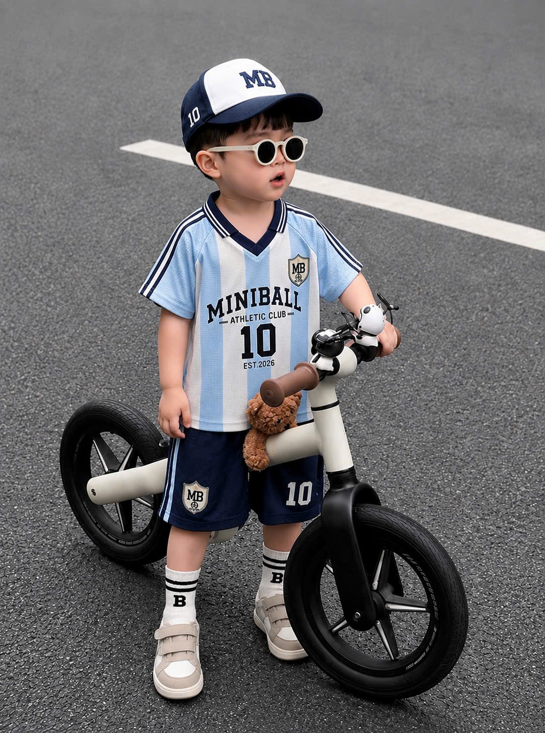 GOM B539 - SET BỘ MINIBALL SỐ 10 XANH KÈM MŨ SIZE NHỠ
