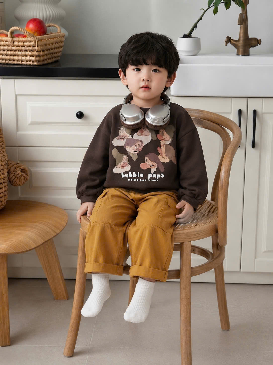 GOM B549 - SET BỘ BUPPLE PAPA NÂU QUẦN KAKI VÀNG