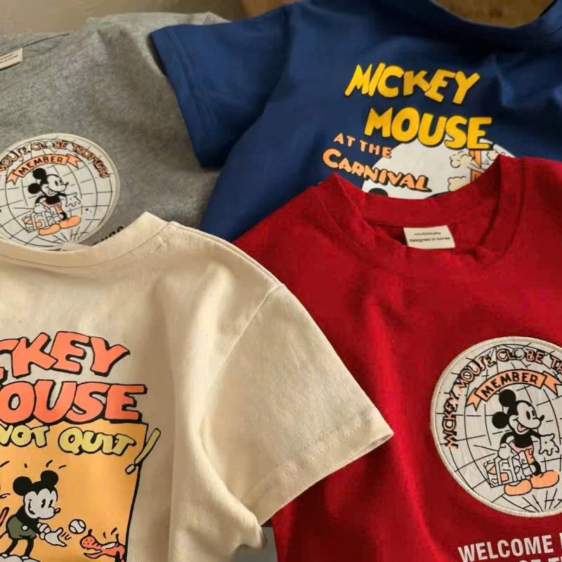GOM B550 - SET 4 ÁO MICKEY MOUSE XANH ĐỎ GHI BE