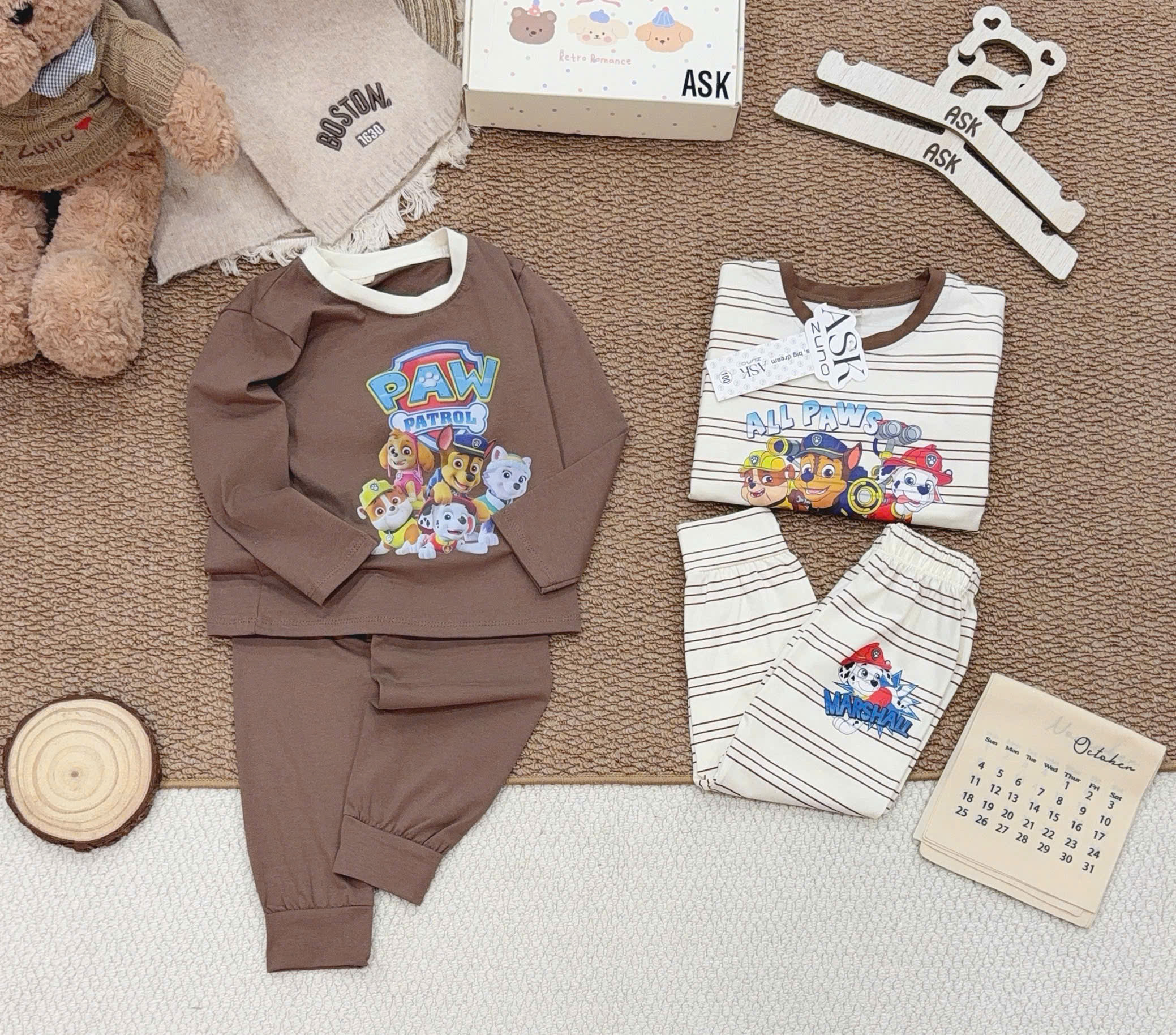 GOM B562 - SET 2 BỘ PAW PATROL NÂU BE