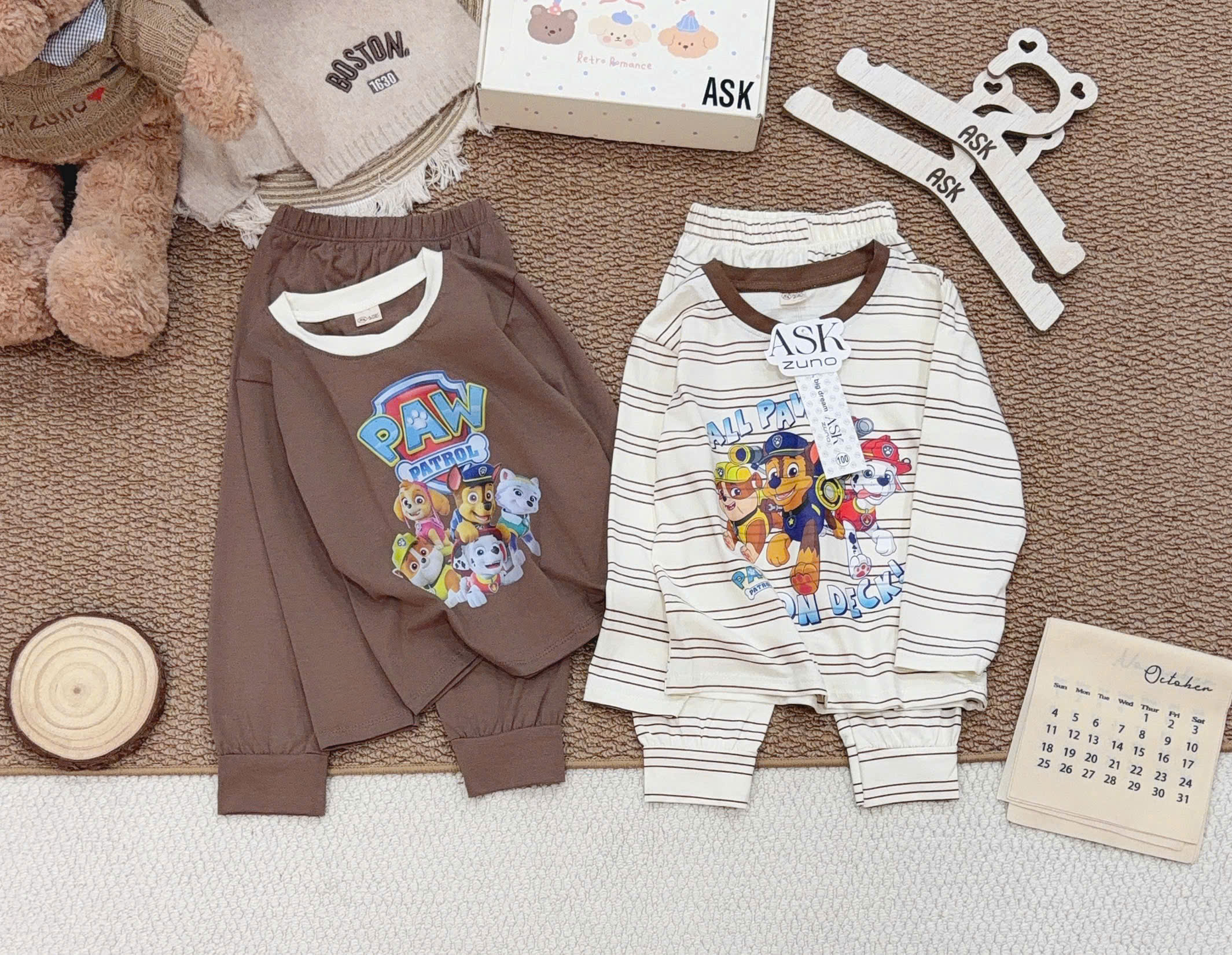 GOM B562 - SET 2 BỘ PAW PATROL NÂU BE