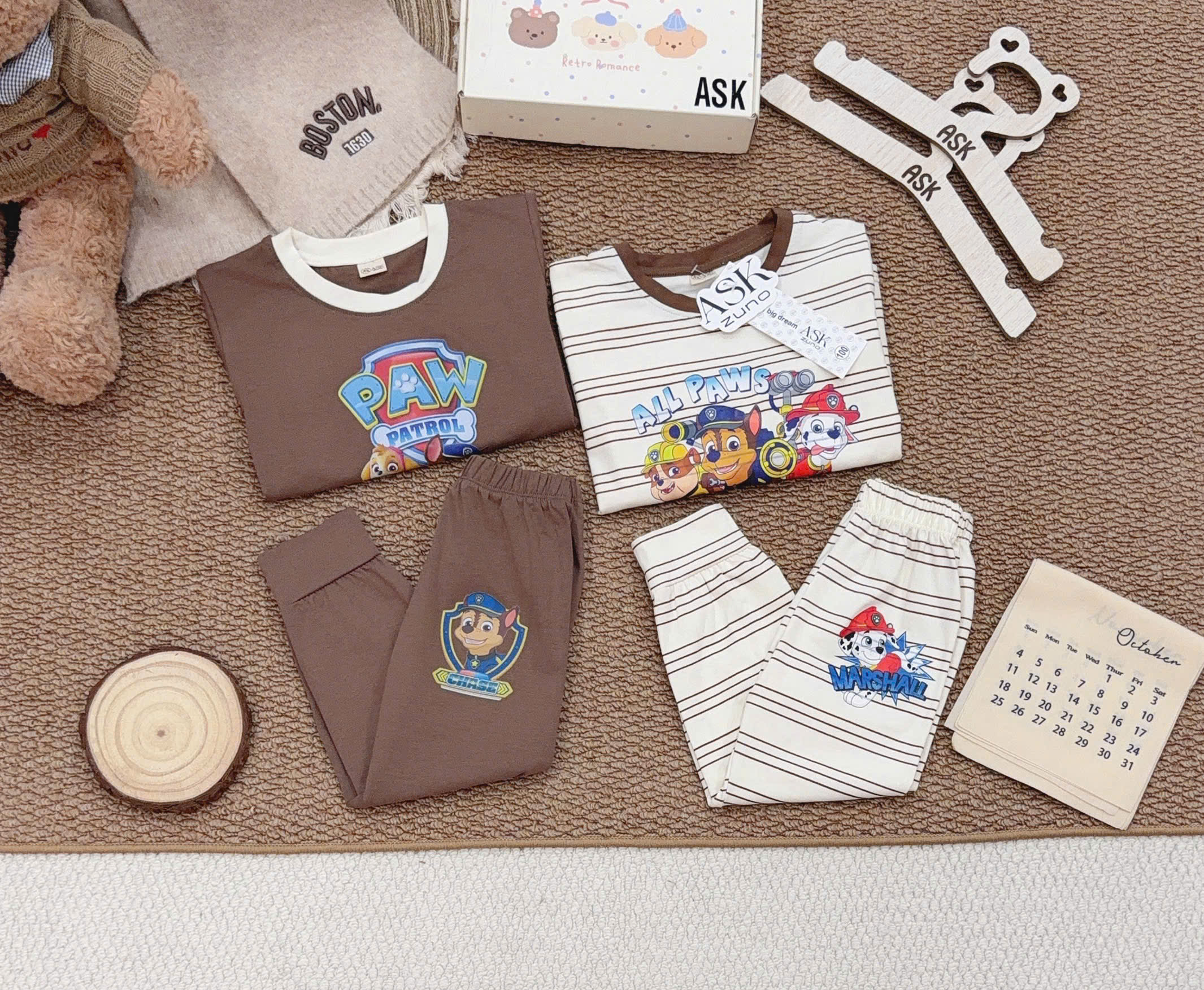 GOM B562 - SET 2 BỘ PAW PATROL NÂU BE