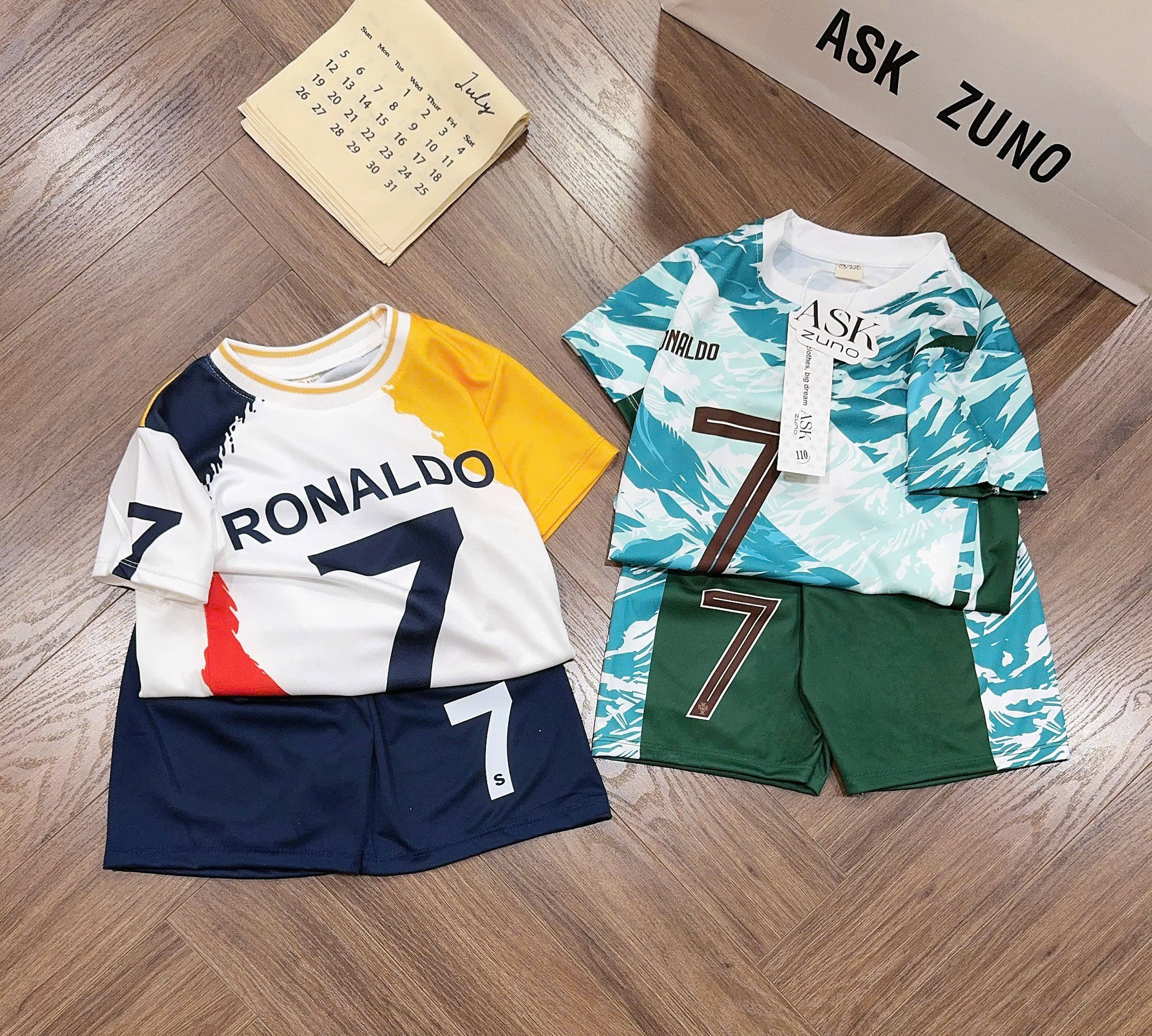 GOM B563 - SET 2 BỘ THỂ THAO RONALDO 7 SIZE NHỠ