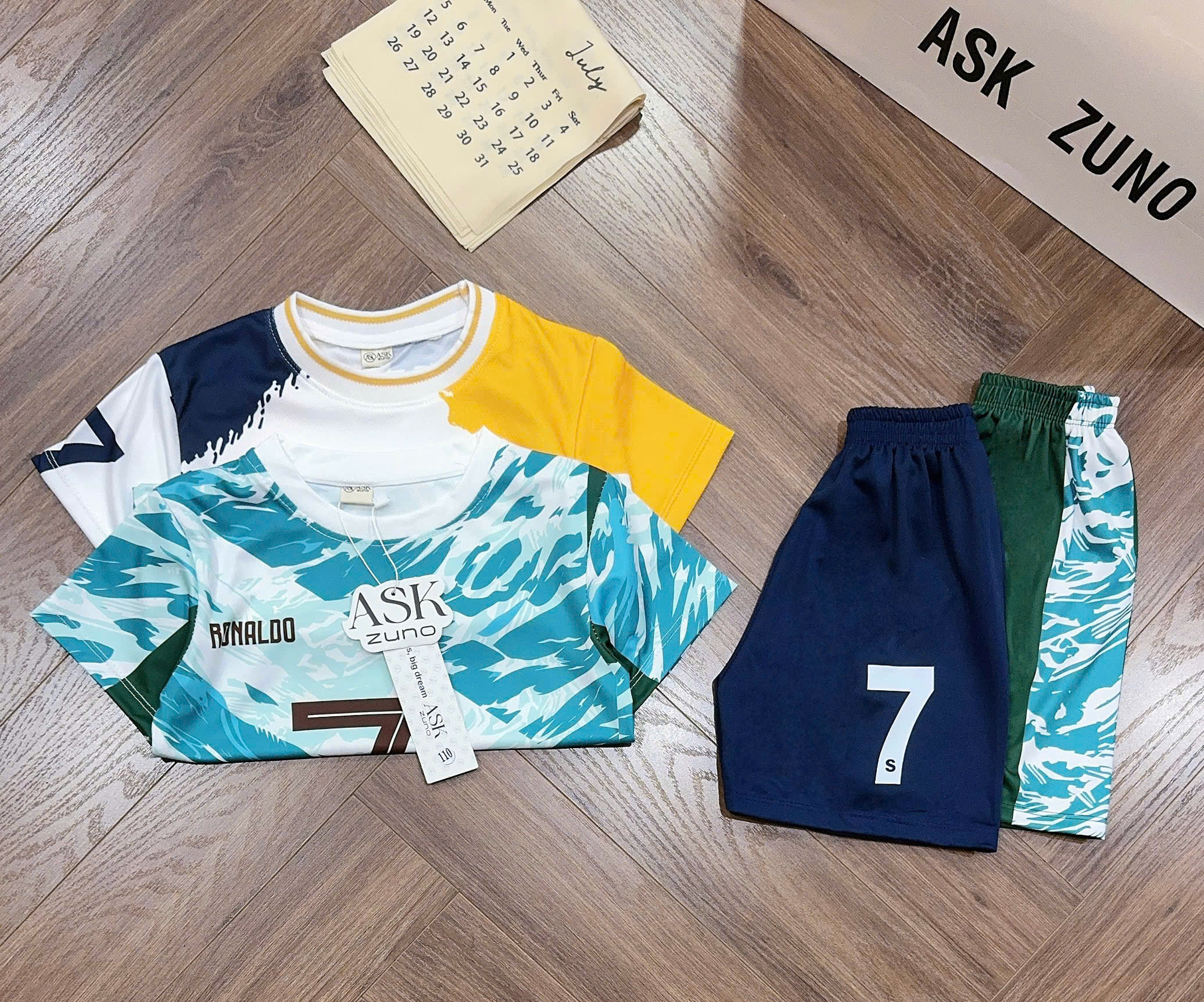 GOM B563 - SET 2 BỘ THỂ THAO RONALDO 7 SIZE NHỠ