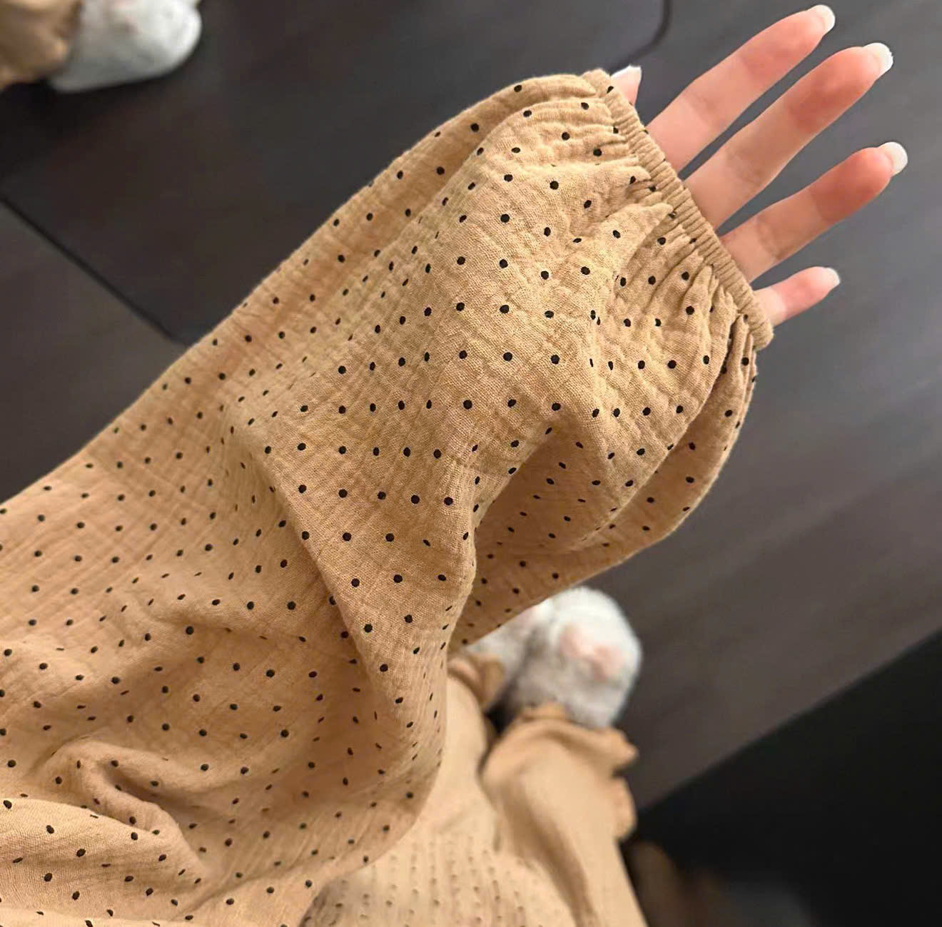GOM B564 - SET BỘ PIJAMA NỮ XÔ TONE NÂU