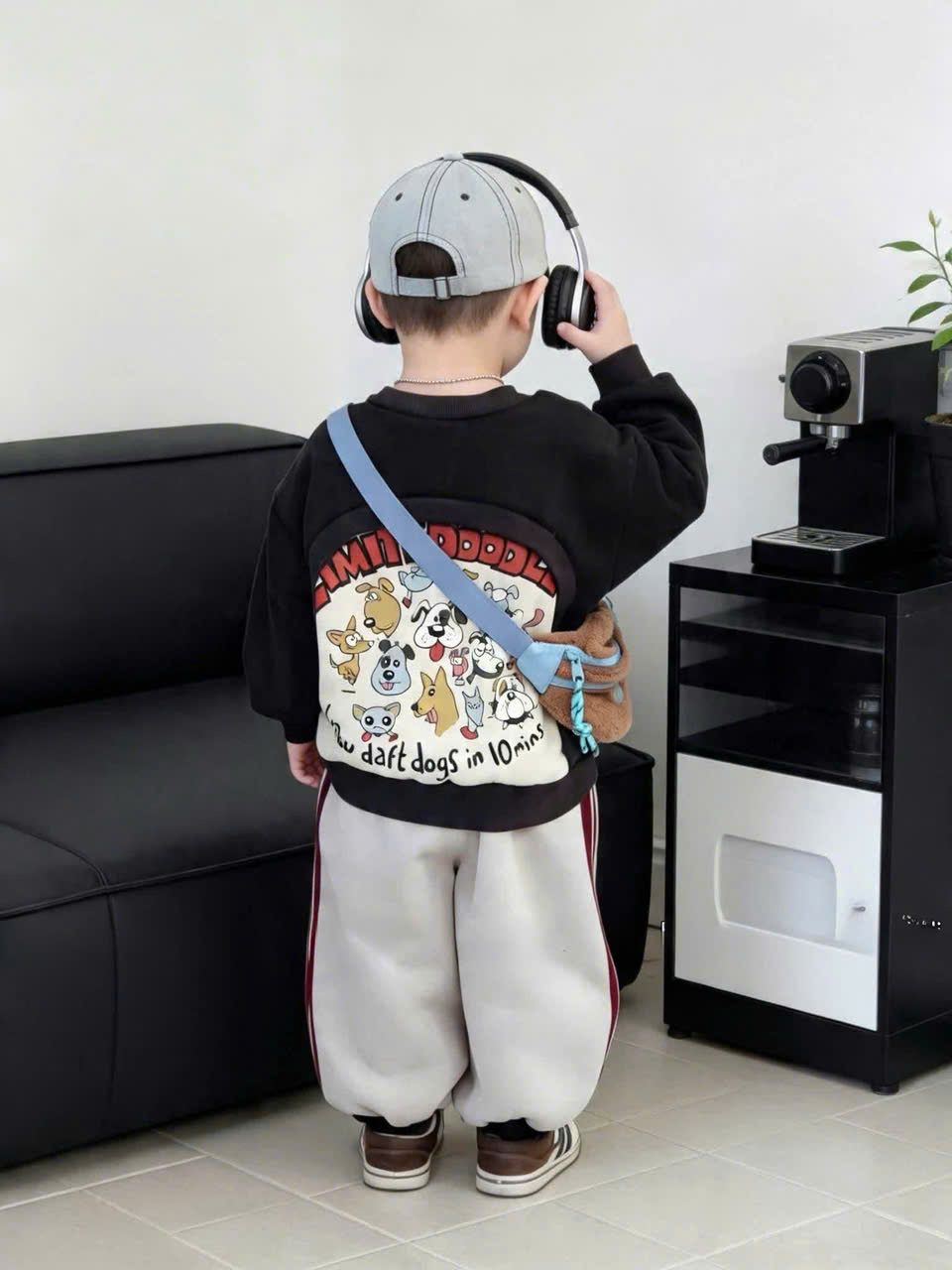 GOM B580 - SET BỘ NỈ DOD ĐEN QUẦN GHI SÁNG