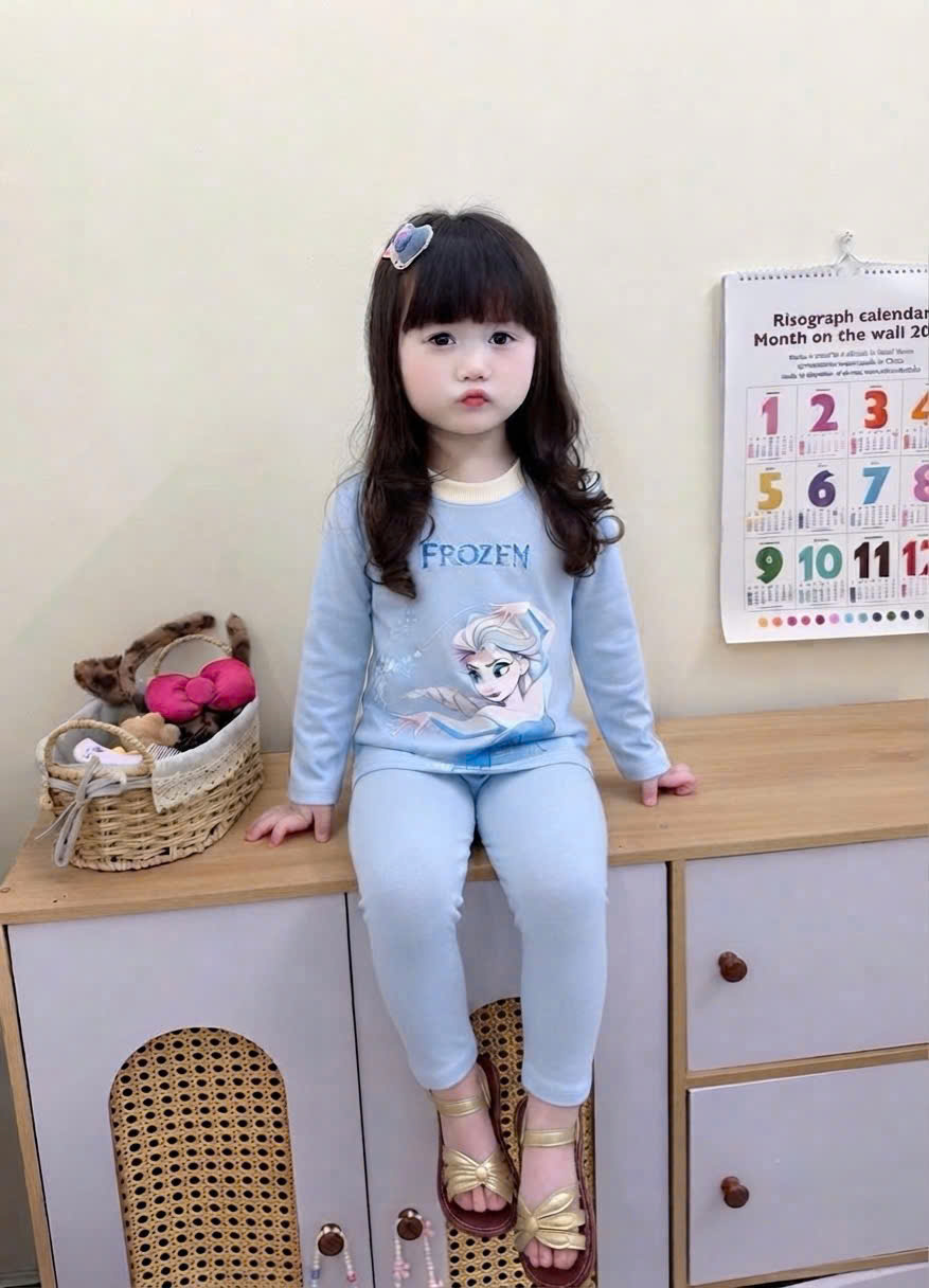 GOM B581 - SET 2 BỘ ELSA PROZEN KEM XANH DÀI TAY