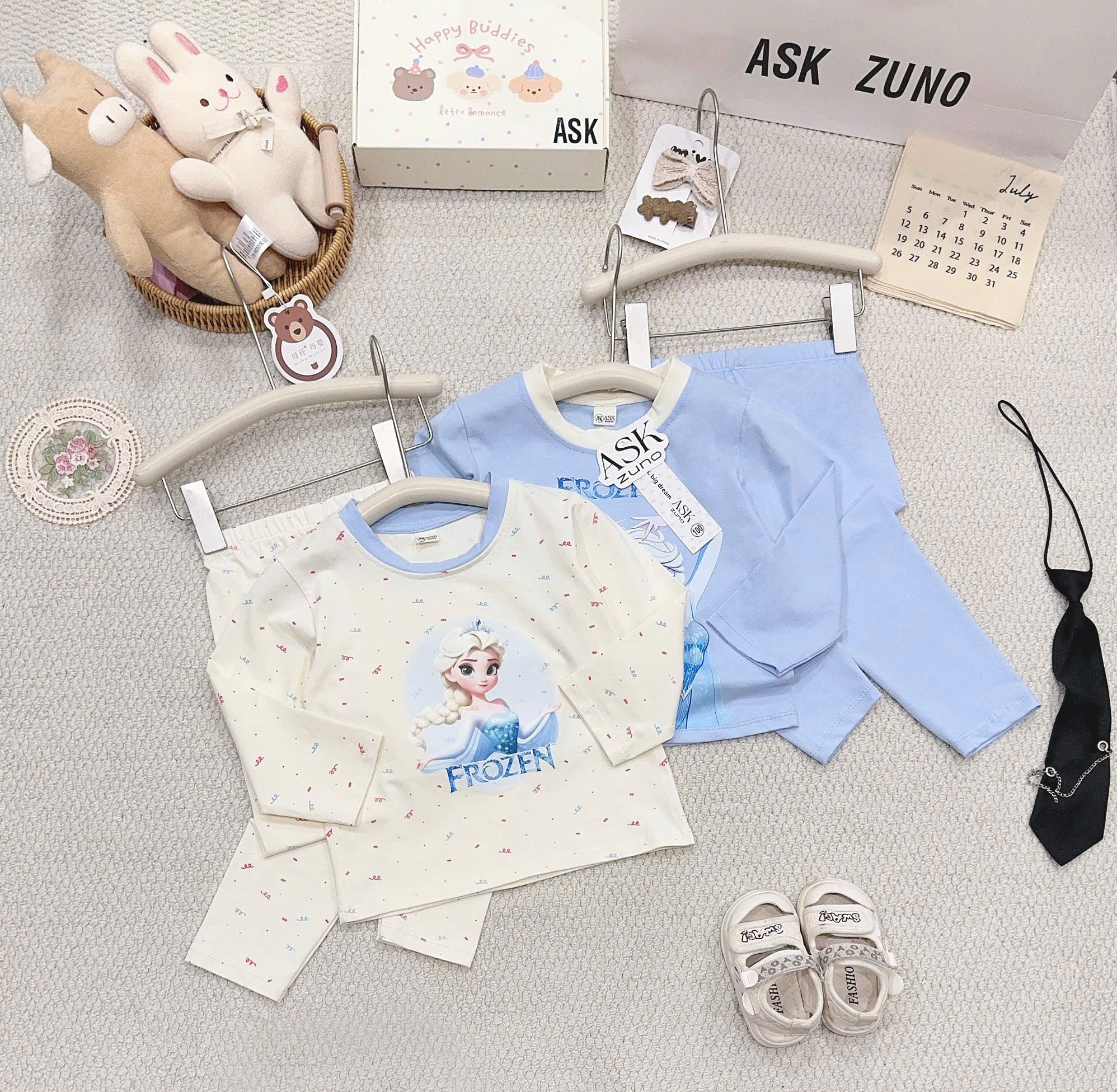 GOM B581 - SET 2 BỘ ELSA PROZEN KEM XANH DÀI TAY