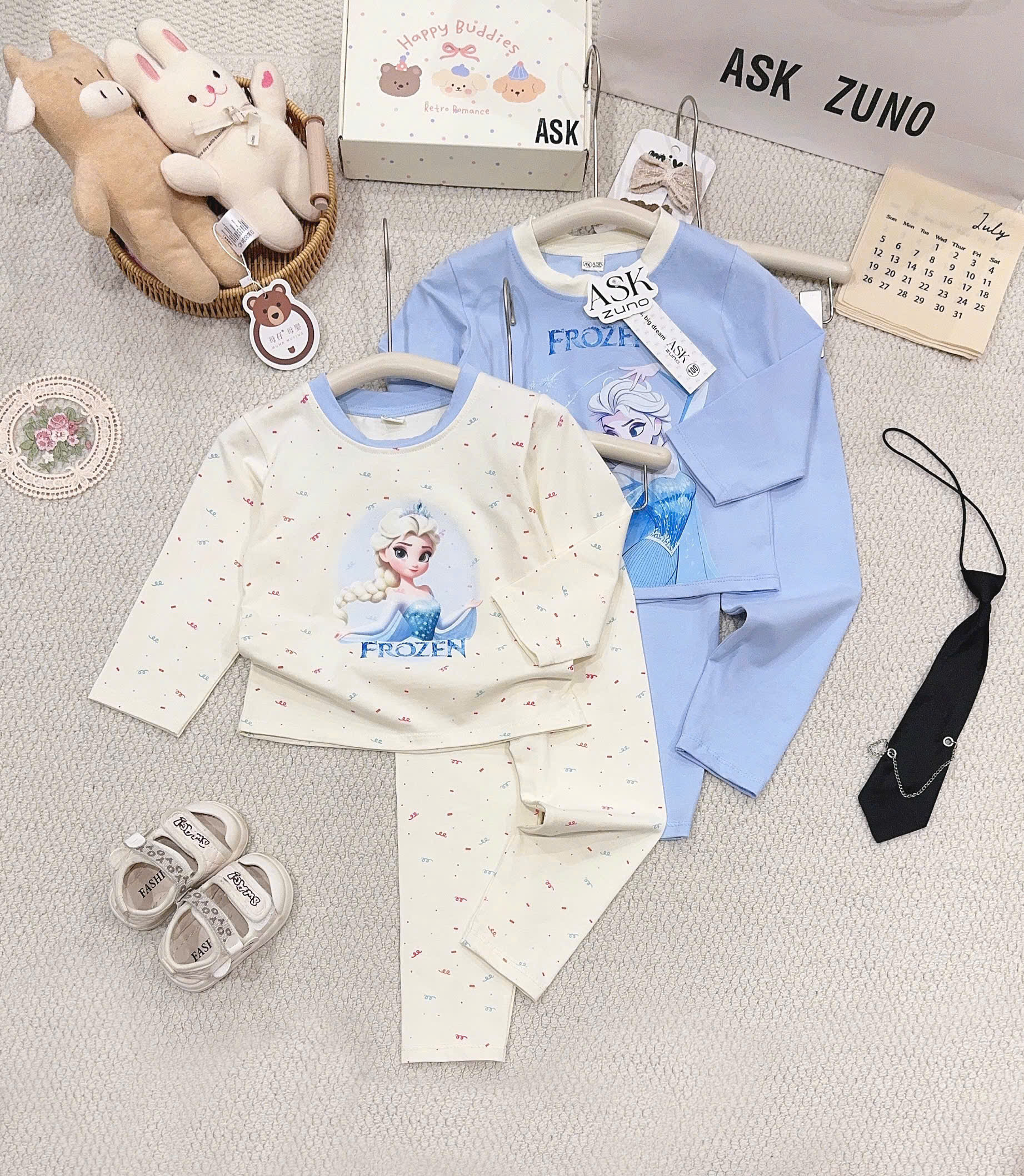 GOM B581 - SET 2 BỘ ELSA PROZEN KEM XANH DÀI TAY