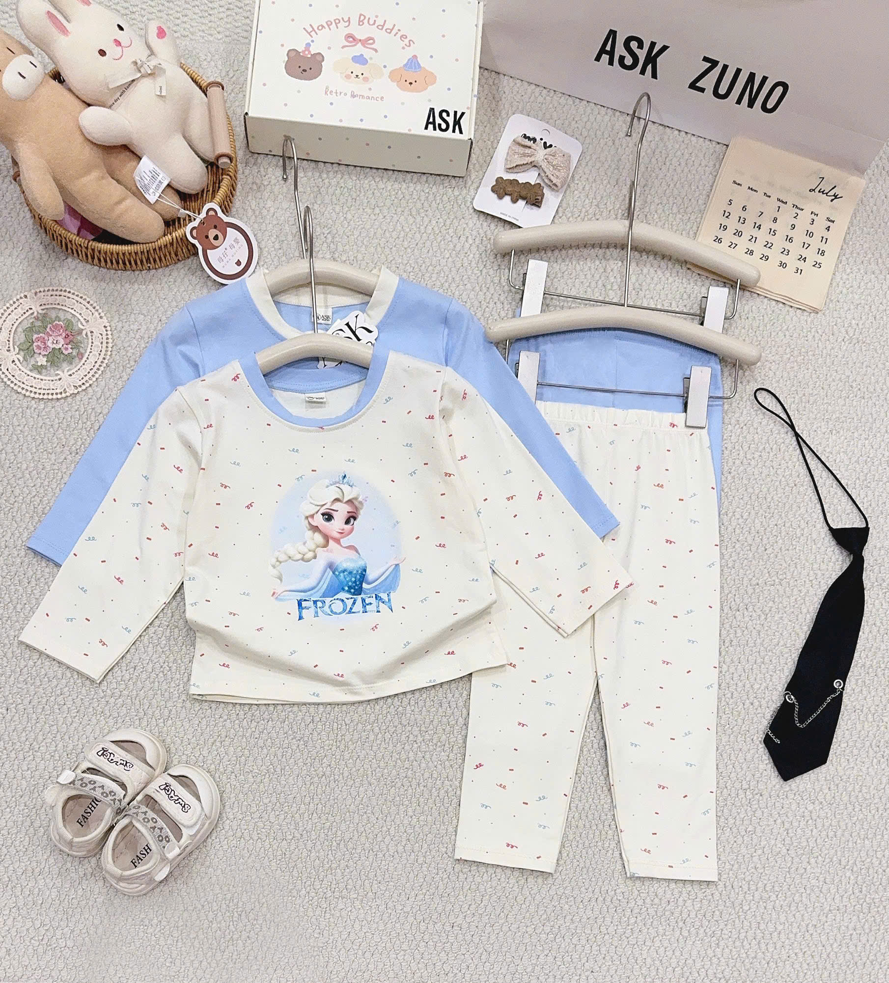 GOM B581 - SET 2 BỘ ELSA PROZEN KEM XANH DÀI TAY