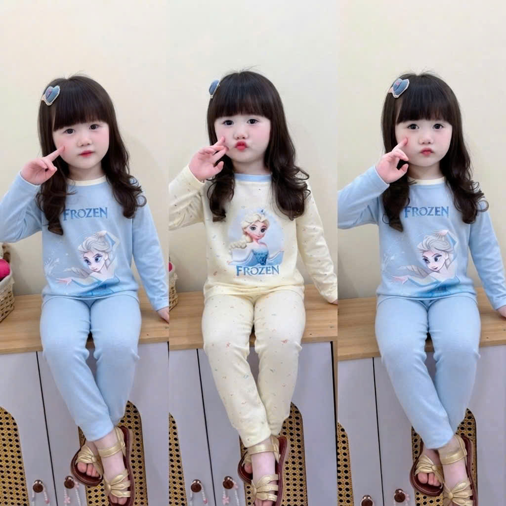 GOM B581 - SET 2 BỘ ELSA PROZEN KEM XANH DÀI TAY