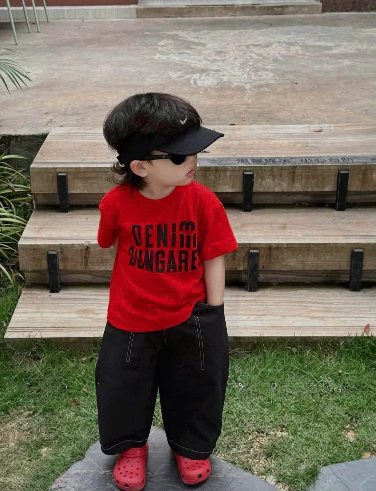B582 - SET BỘ DENI CỘC TAY ĐỎ QUẦN JEAN