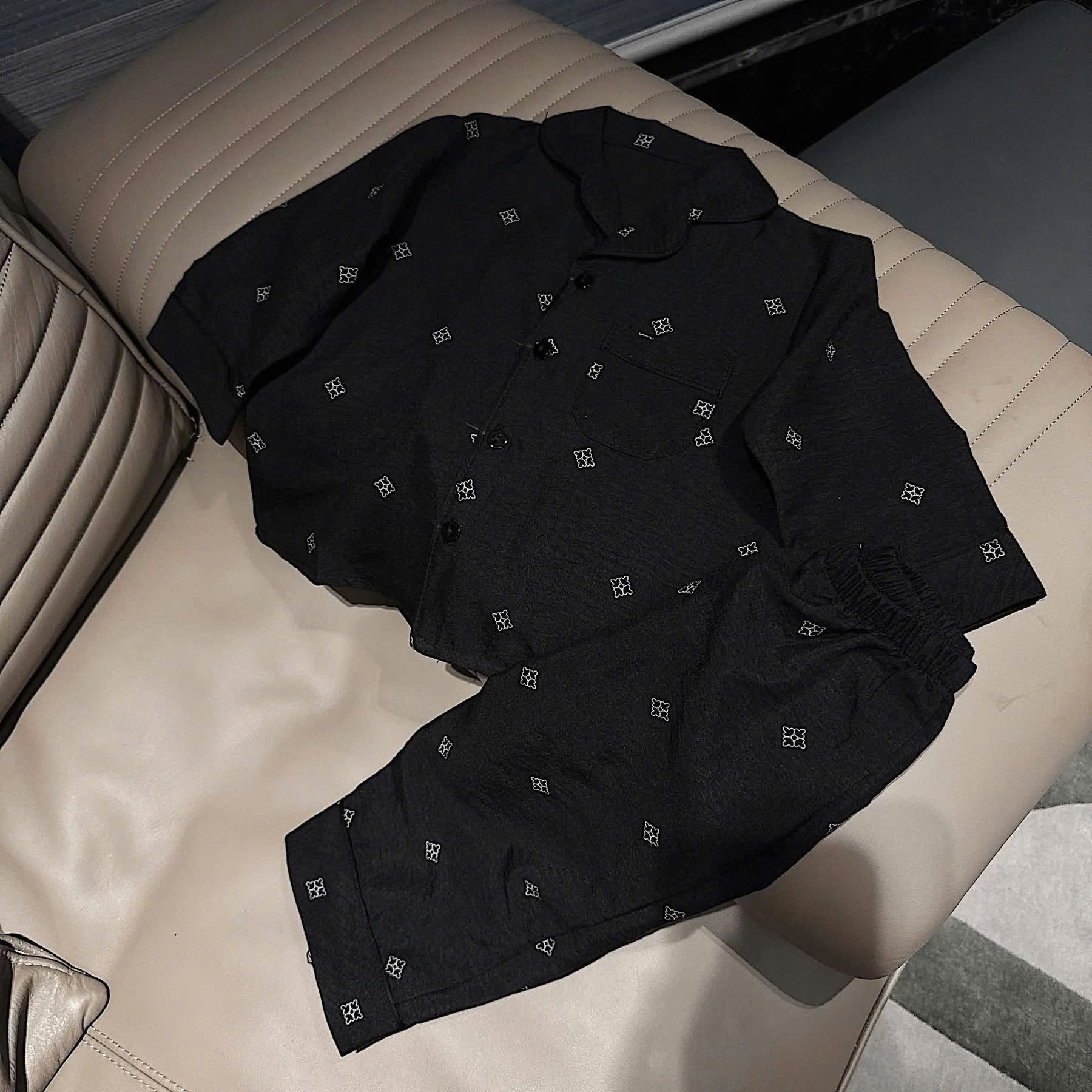 B596 - SET BỘ PIJAMA ĐEN ĐŨI CHO BÉ