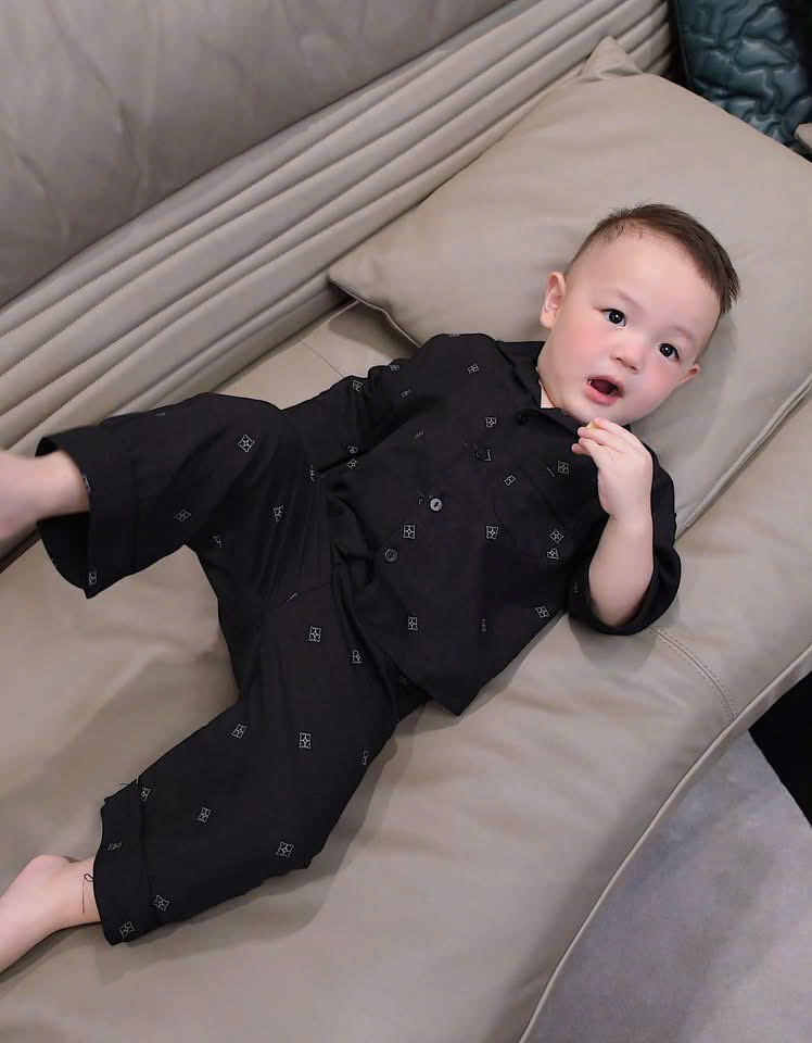 B596 - SET BỘ PIJAMA ĐEN ĐŨI CHO BÉ