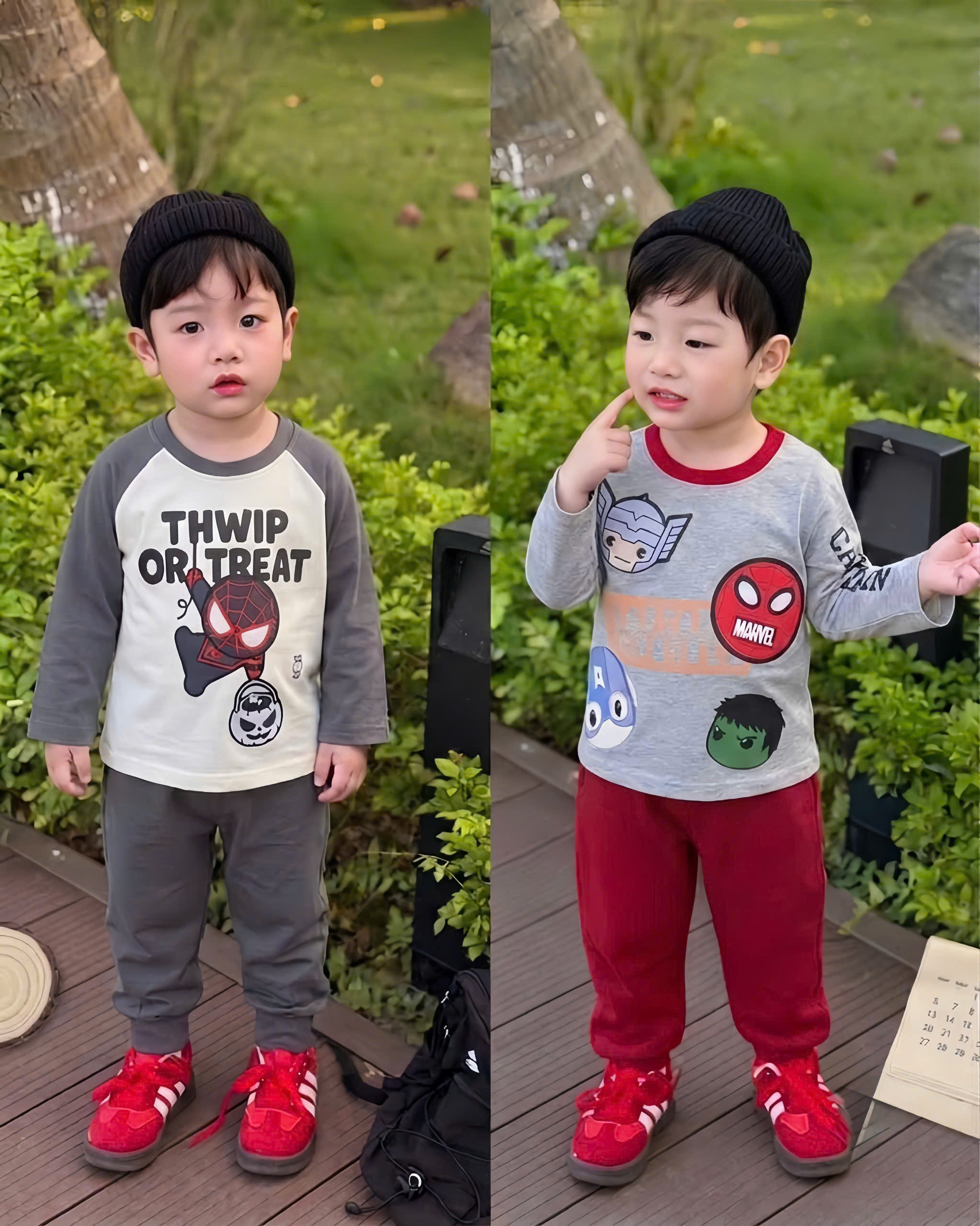 B602 - SET 2 BỘ DÀI TAY NGƯỜI NHỆN TONE XÁM