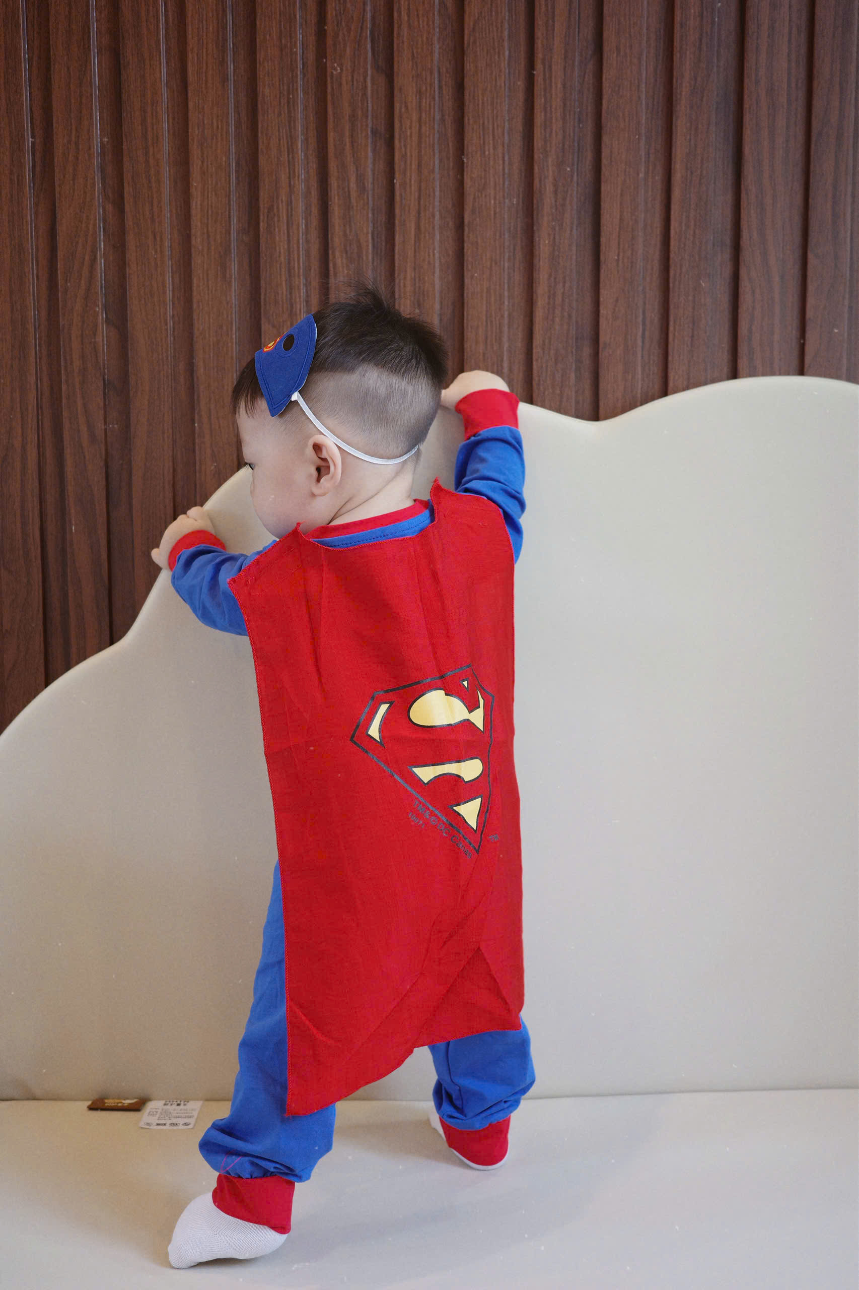 GOM B602 - SET BỘ DÀI TAY SUPER MAN XANH KÈM MẶT NẠ ÁO CHOÀNG