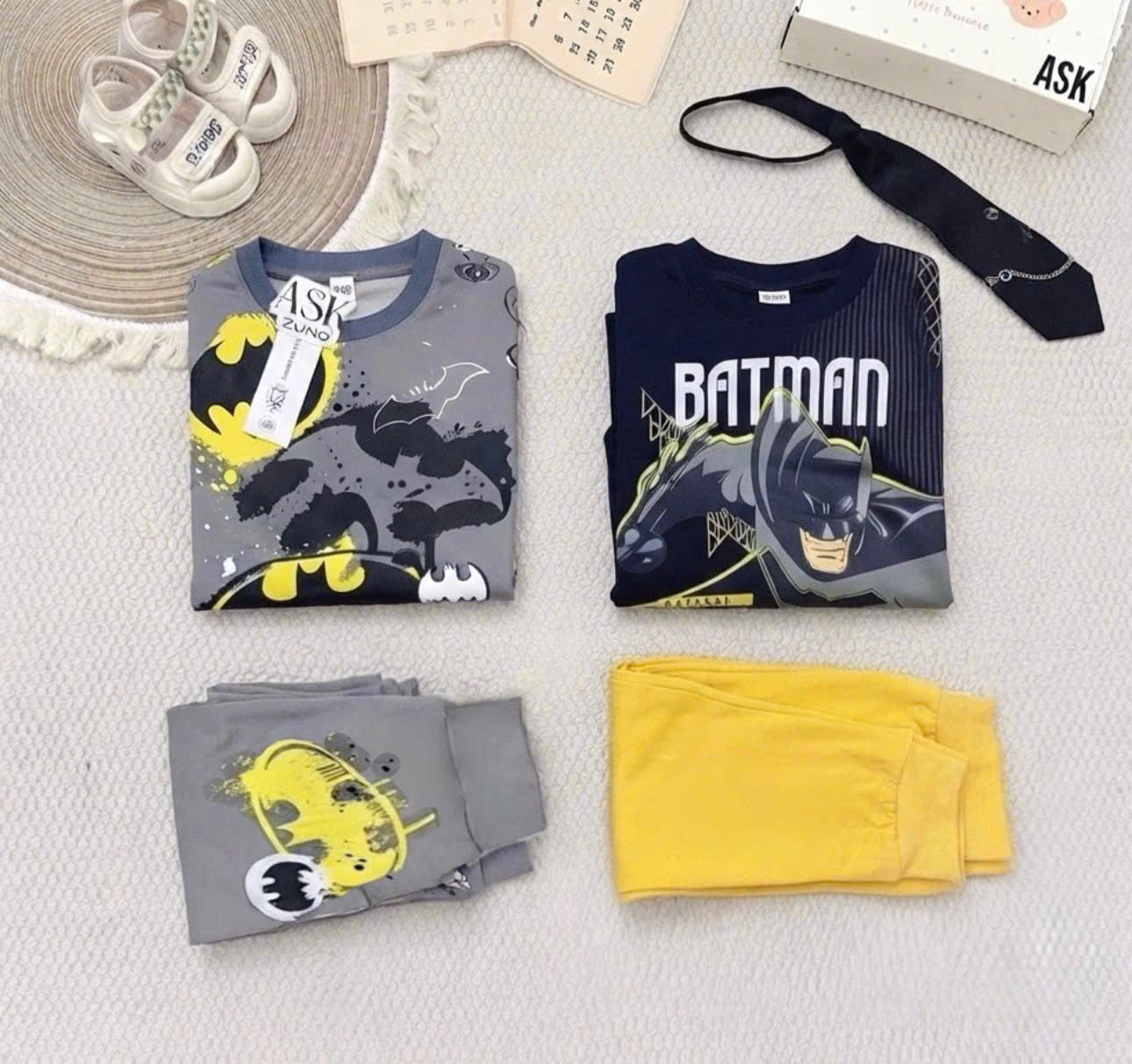 GOM B605 - SET 2 BỘ BATMAN ĐEN QUẦN VÀNG XÁM BT