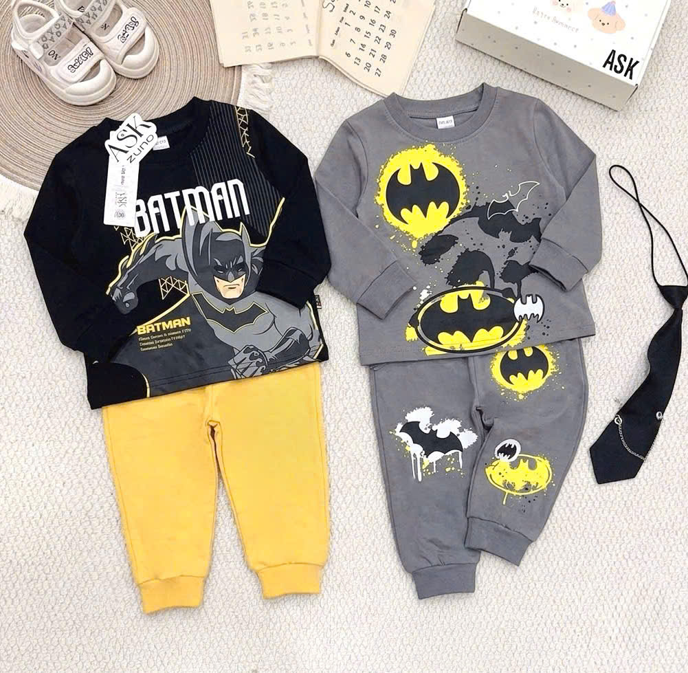 GOM B605 - SET 2 BỘ BATMAN ĐEN QUẦN VÀNG XÁM BT