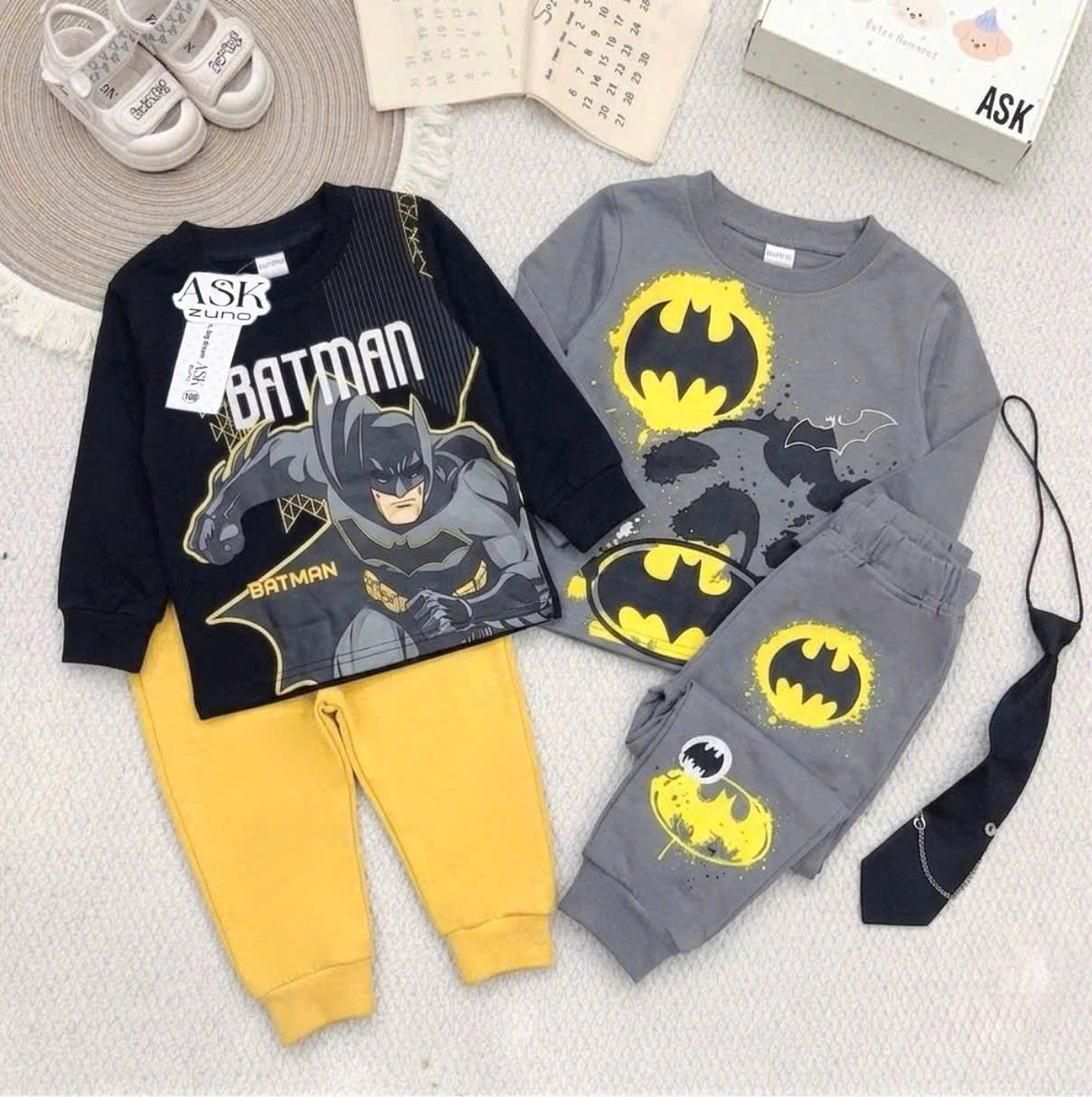 GOM B605 - SET 2 BỘ BATMAN ĐEN QUẦN VÀNG XÁM BT