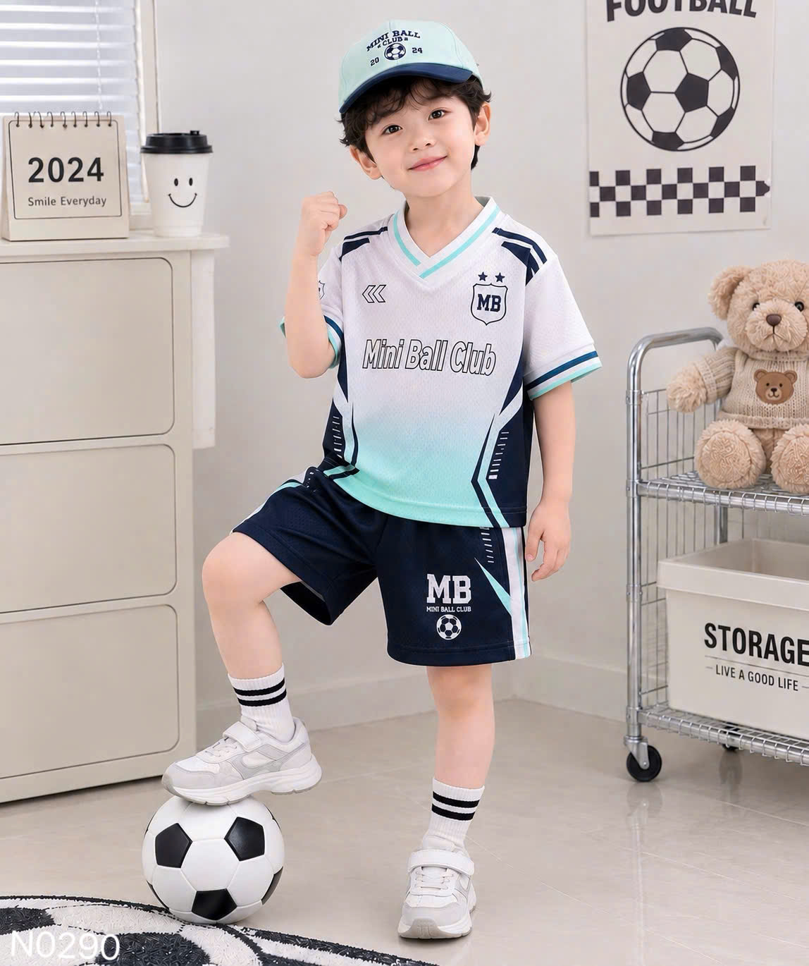 GOM B616 - SET BỘ THỂ THAO MB XANH THAN PHỐI XANH NGỌC
