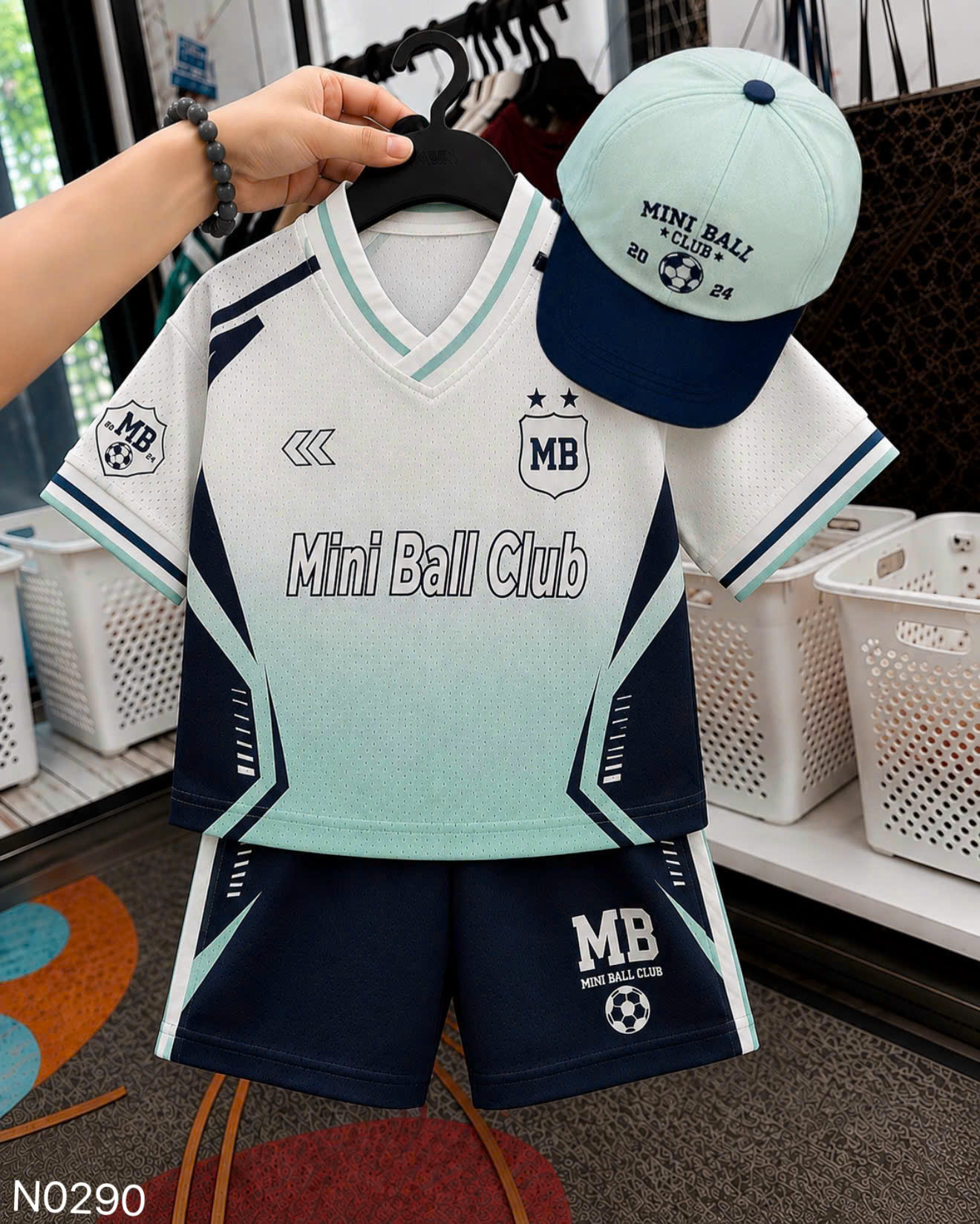 GOM B616 - SET BỘ THỂ THAO MB XANH THAN PHỐI XANH NGỌC