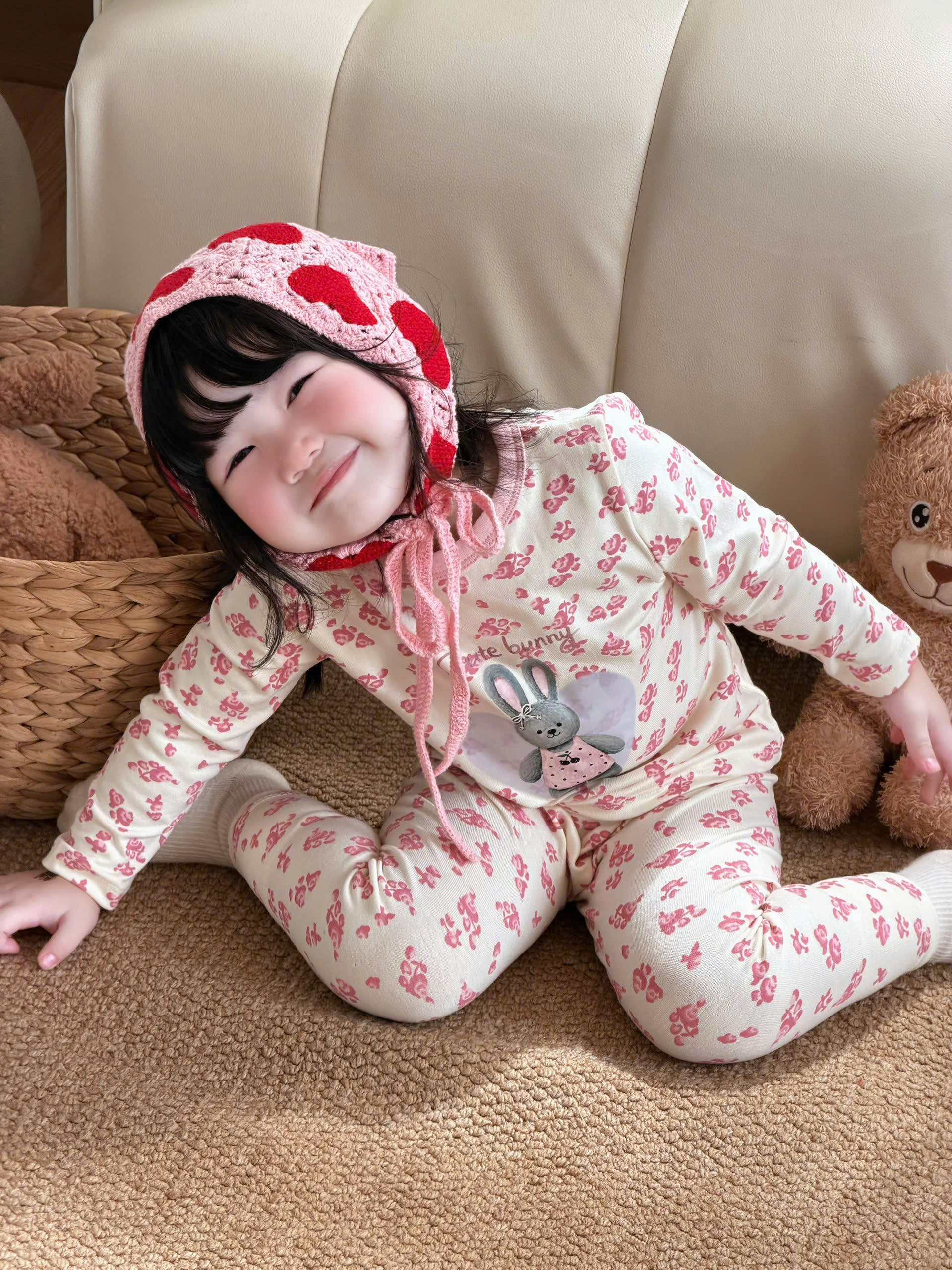 GOM B618 - SET 2 BỘ ZIP IN GẤU TONE HỒNG /