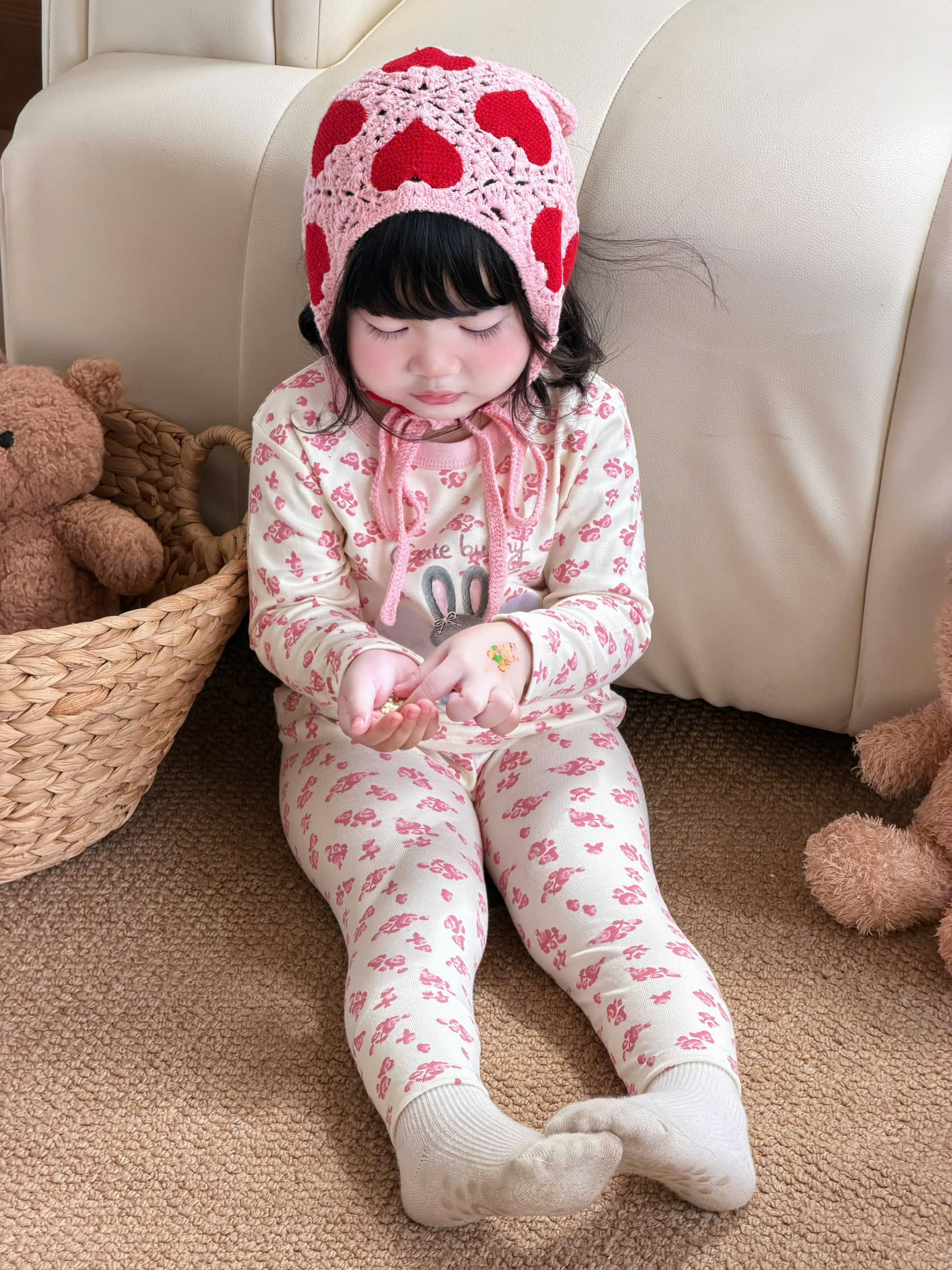 GOM B618 - SET 2 BỘ ZIP IN GẤU TONE HỒNG /