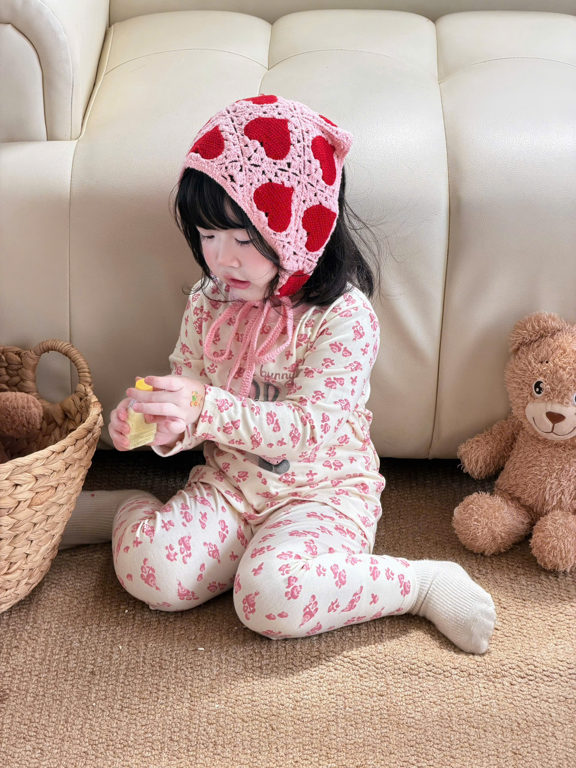 GOM B618 - SET 2 BỘ ZIP IN GẤU TONE HỒNG /