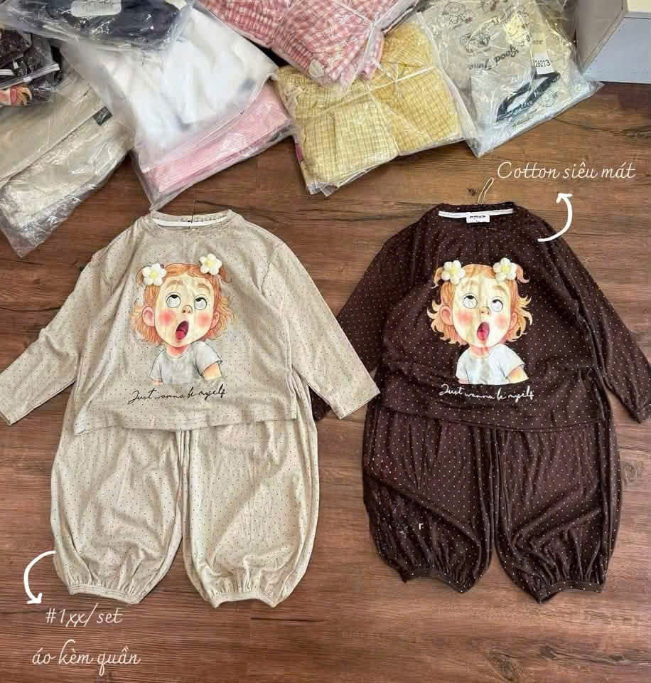 GOM B619 - SET BỘ CHẤM BI BÉ GÁI QUẦN BO GẤU SZ NHỠ