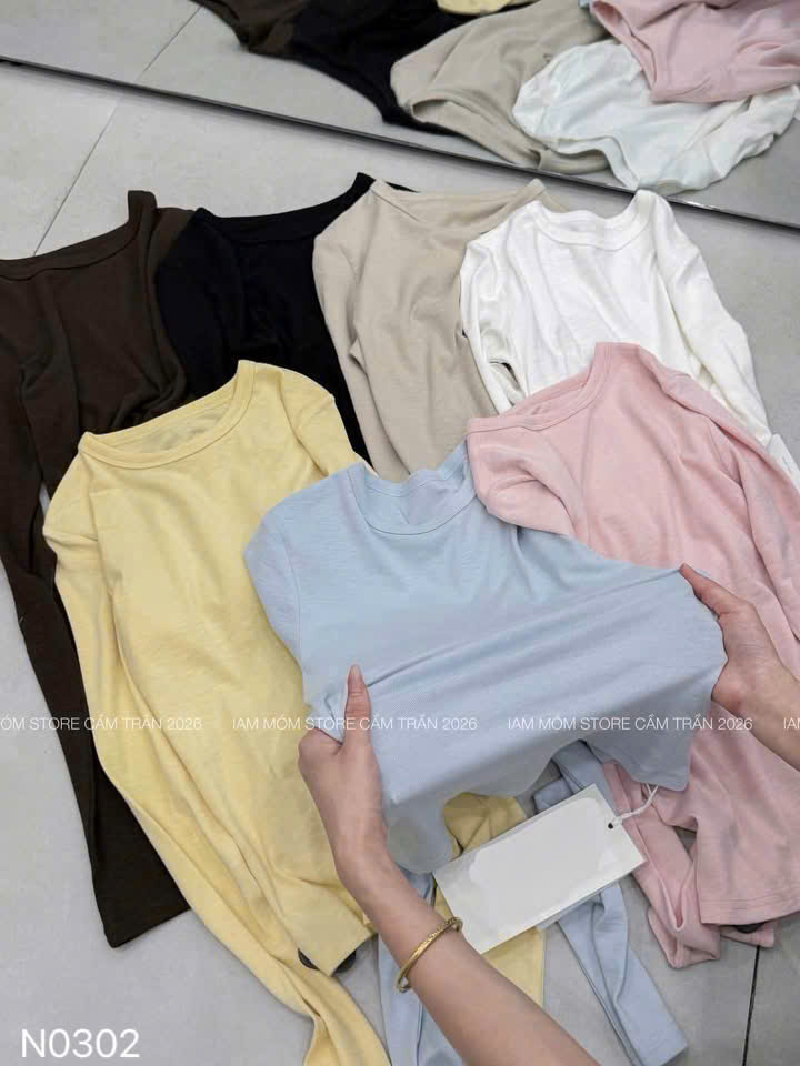 B623 - SET 3 ÁO NỮ DÀI TAY BASIC MÀU PASTEL