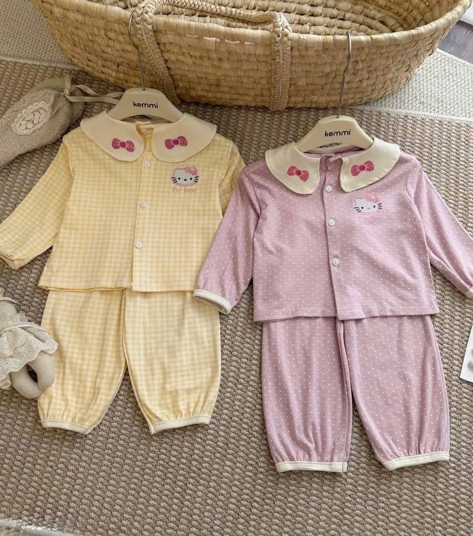 GOM B630 - SET BỘ HELLO KITTY BO TAY QUẦN HỒNG VÀNG