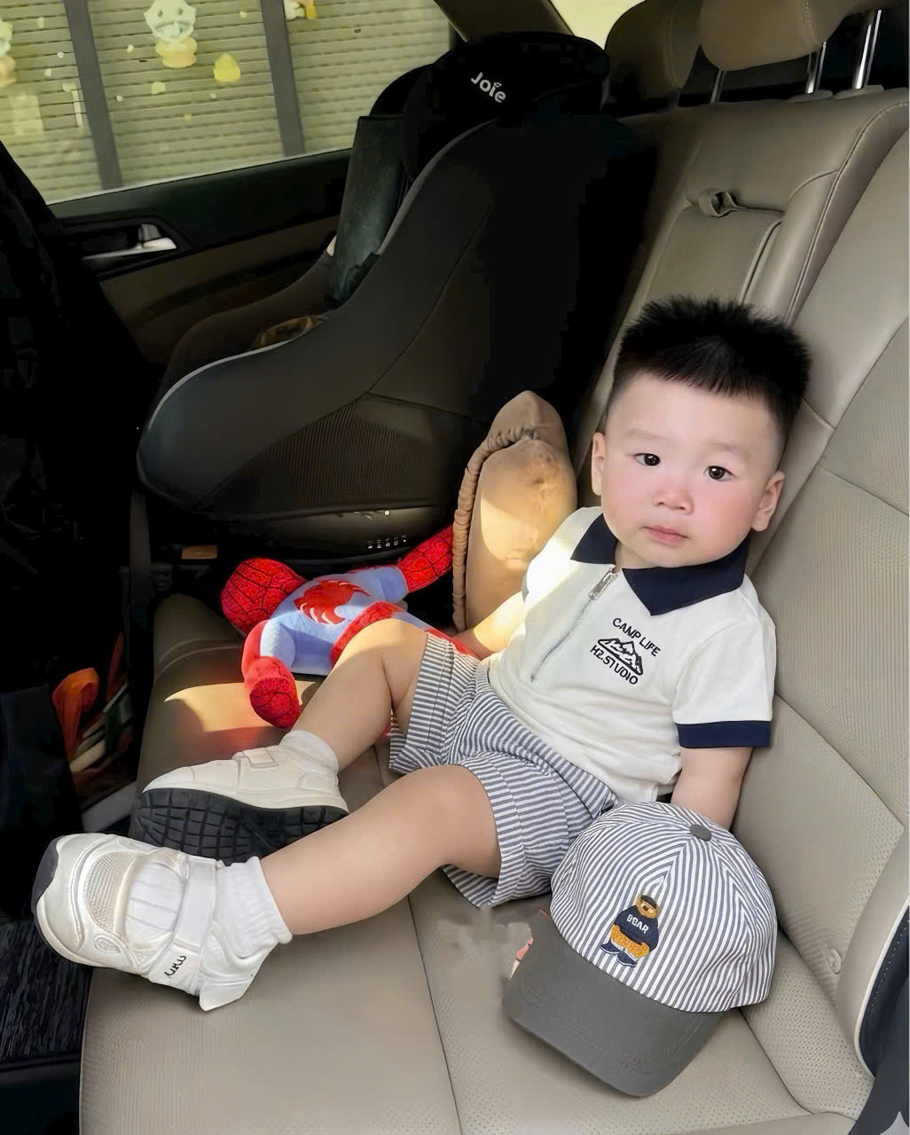 GOM B631 - SET ÁO CỔ POLO QUẦN SỌC XANH KÈM MŨ