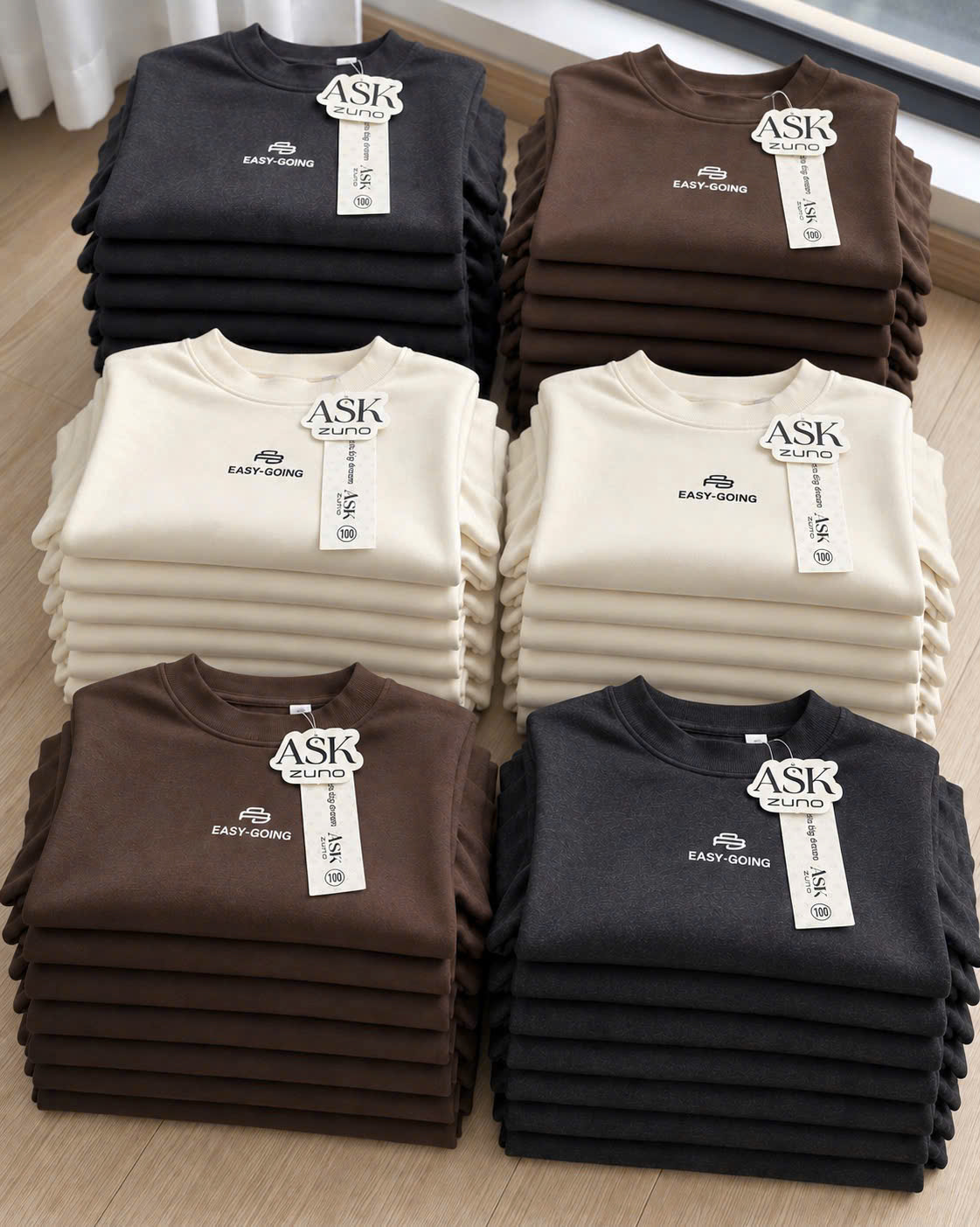 B632 - SET 3 ÁO ZIP LÔNG EASY