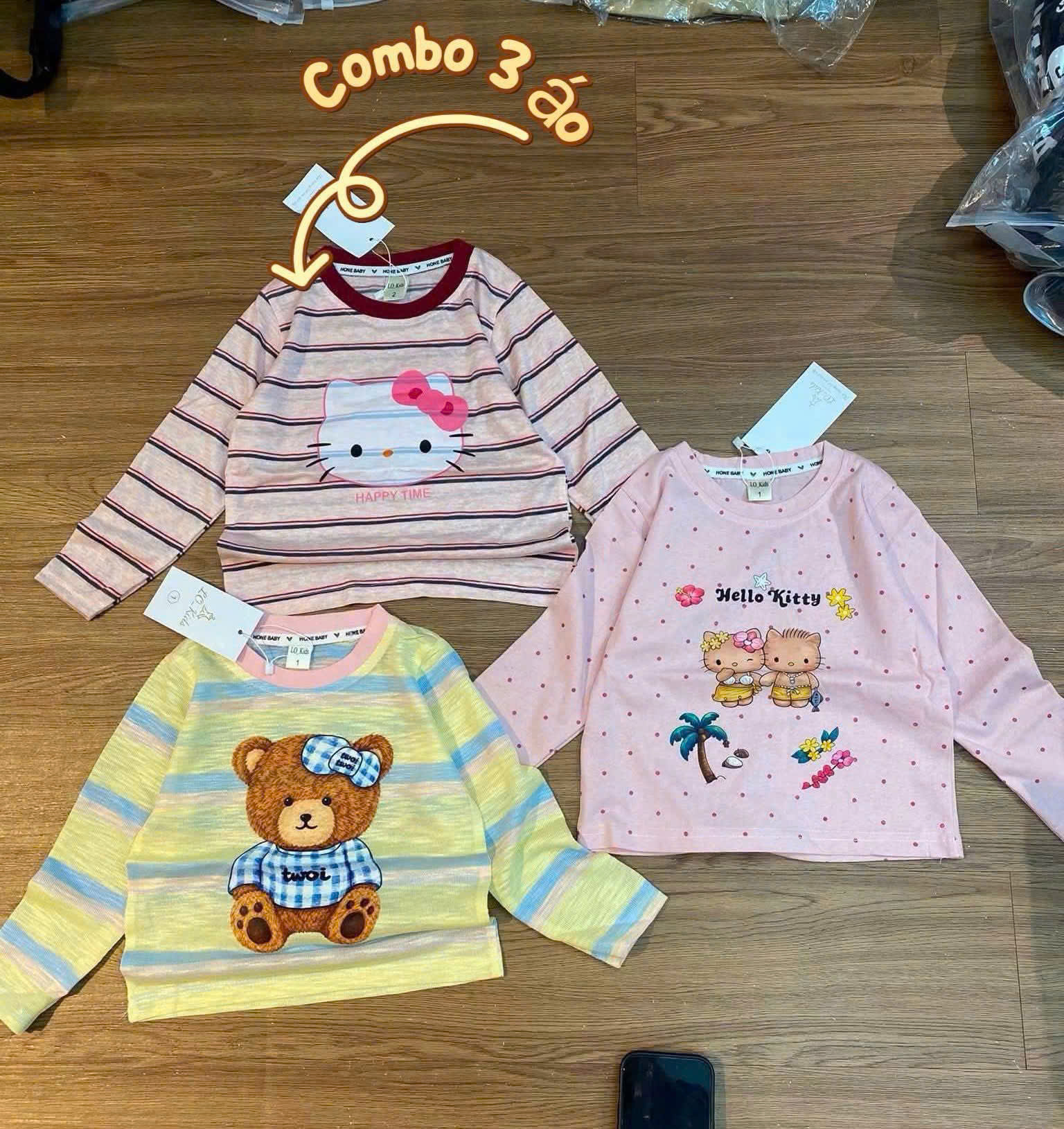 GOM B664 - SET 3 ÁO KITTY GẤU /