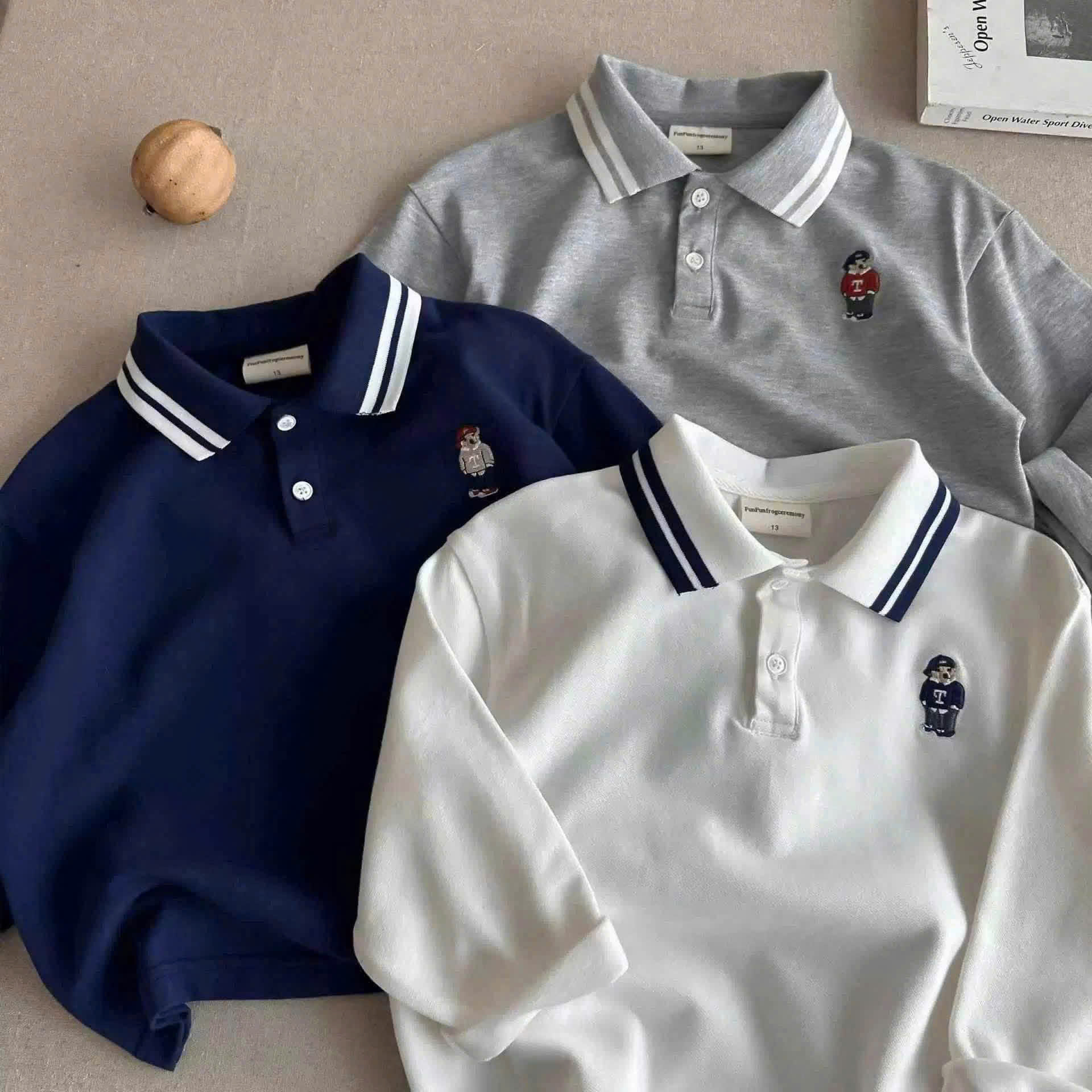 GOM B866 - SET 3 ÁO POLO THÊU GẤU