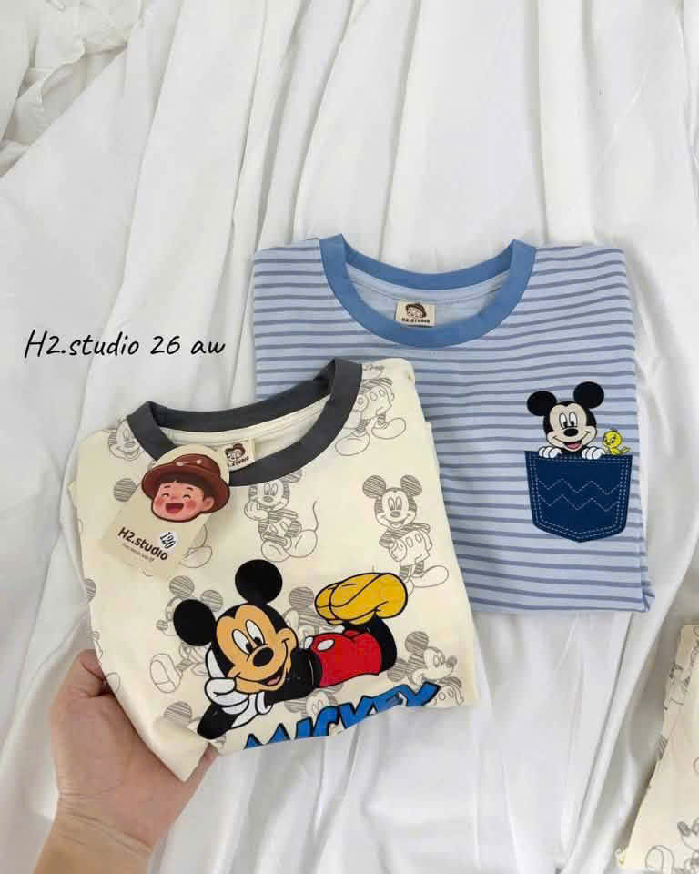 GOM B884 - SET 2 BỘ MICKY BE KẺ XANH