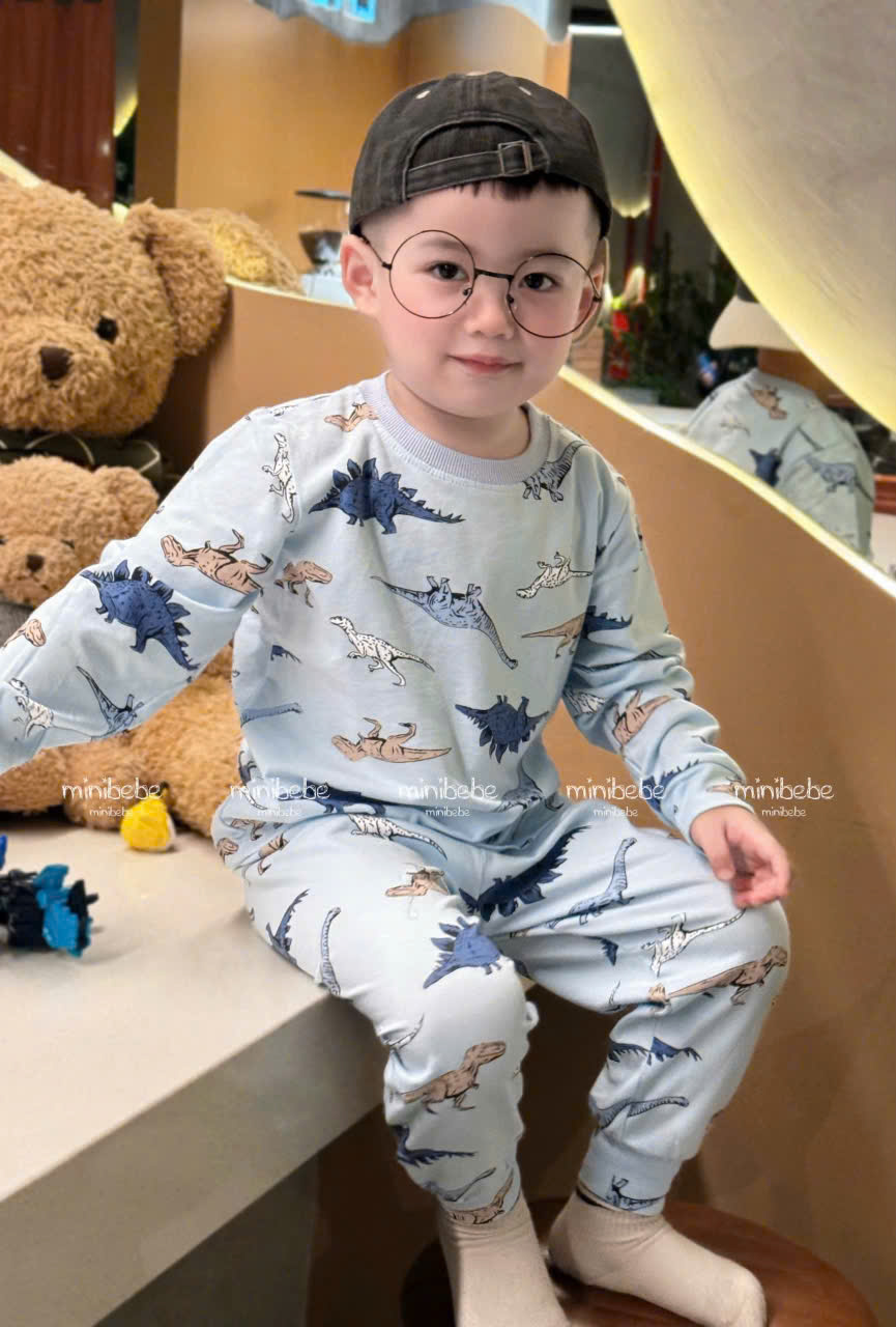 XẢ A104 - SET 2 BỘ KHỦNG LONG DINO XANH TRẮNG PHỐI