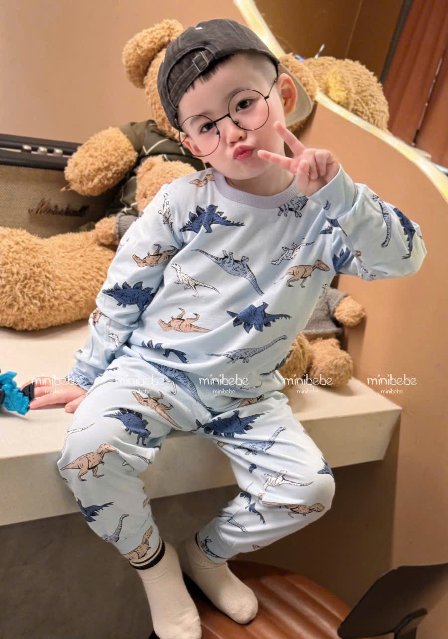 XẢ A104 - SET 2 BỘ KHỦNG LONG DINO XANH TRẮNG PHỐI