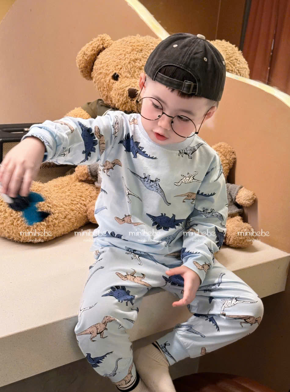 XẢ A104 - SET 2 BỘ KHỦNG LONG DINO XANH TRẮNG PHỐI