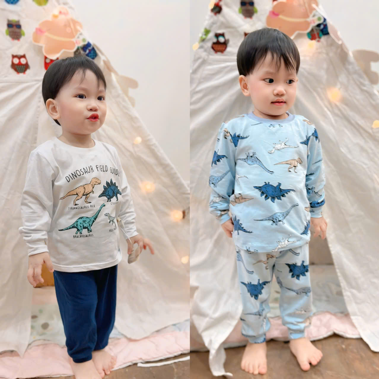 XẢ A104 - SET 2 BỘ KHỦNG LONG DINO XANH TRẮNG PHỐI