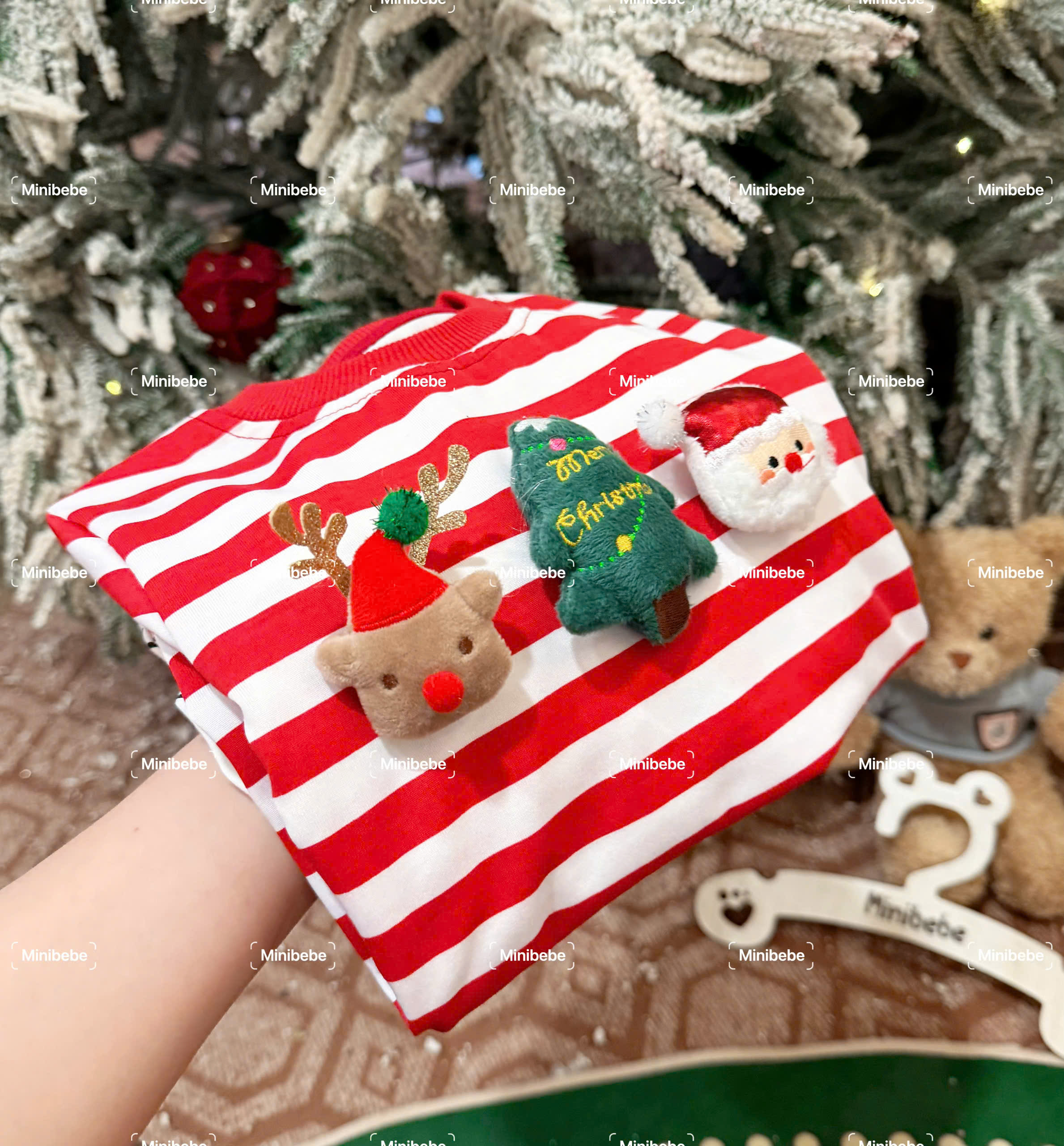 XẢ A171 - SET 2 BỘ NOEL KEM KẺ ĐỎ QUẦN ĐEN