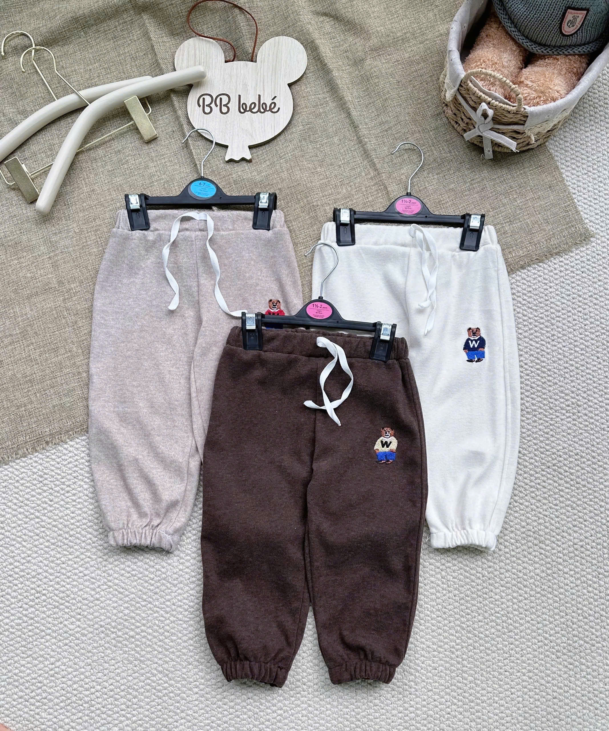 A283 - SET 3 QUẦN LEN THỎ THÊU GẤU