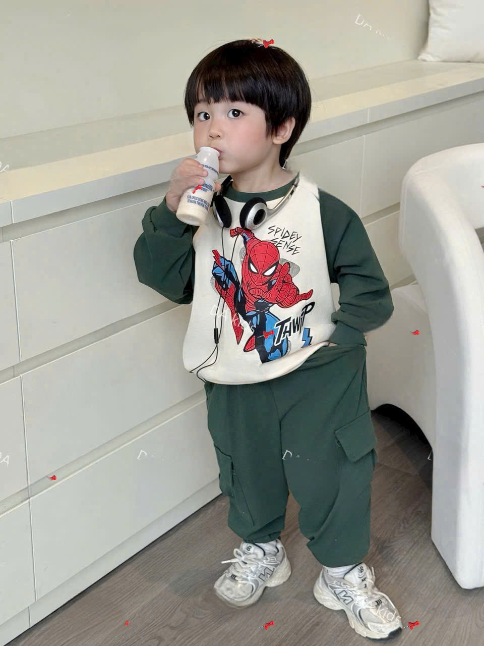 XẢ A539 - SET BỘ NGƯỜI NHỆN NỈ DÀI TAY QUẦN TÚI HỘP