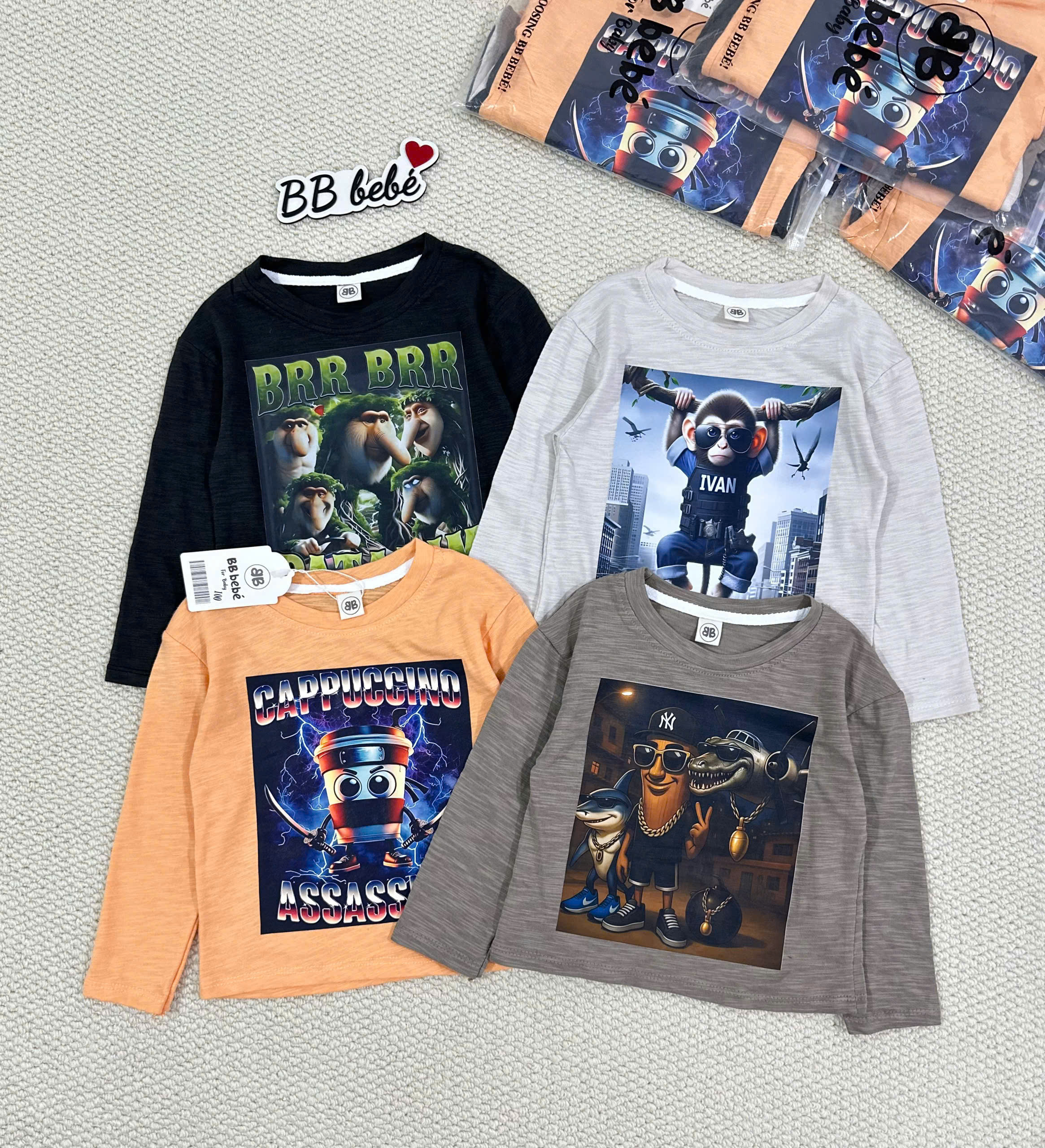 XẢ A555 - SET 4 ÁO DÀI TAY XƯỚC VŨ TRỤ TUNGTUNGSAHU
