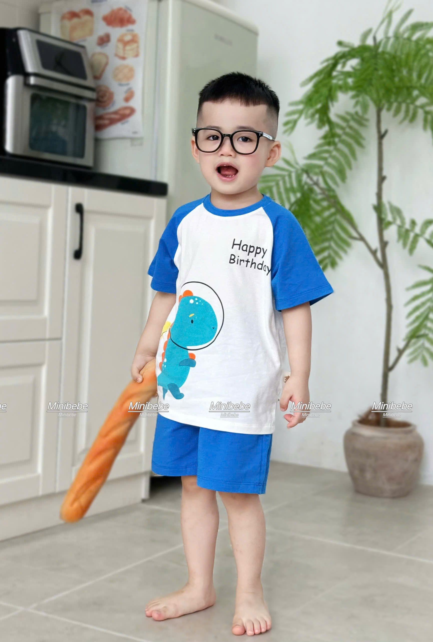 XẢ A774 - SET 2 BỘ KHỦNG LONG SẮC MÀU TAY PHỐI XANH