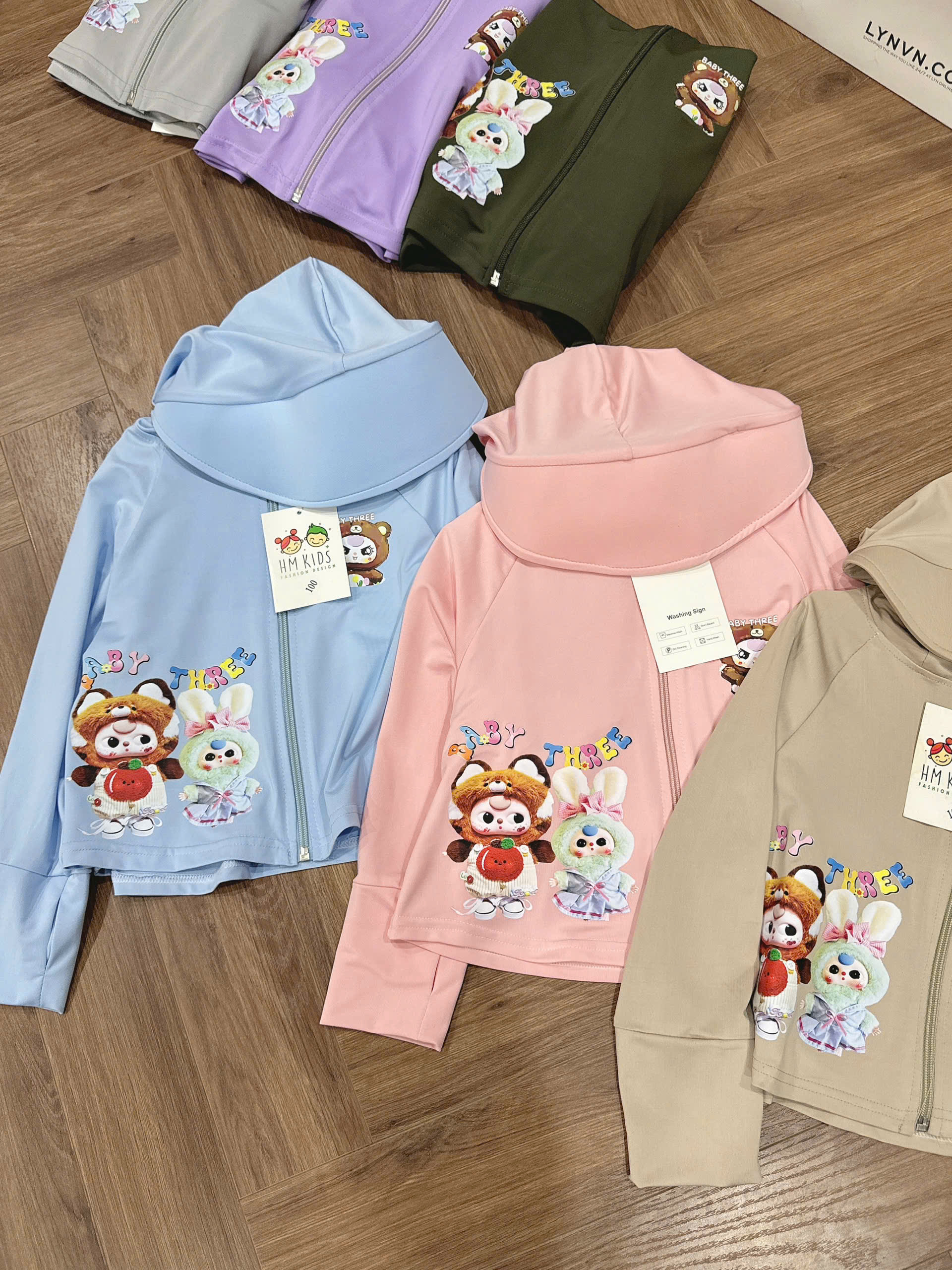XẢ A816 - ÁO CHỒNG NẮNG BABYTHREE 6 MÀU CHO BÉ