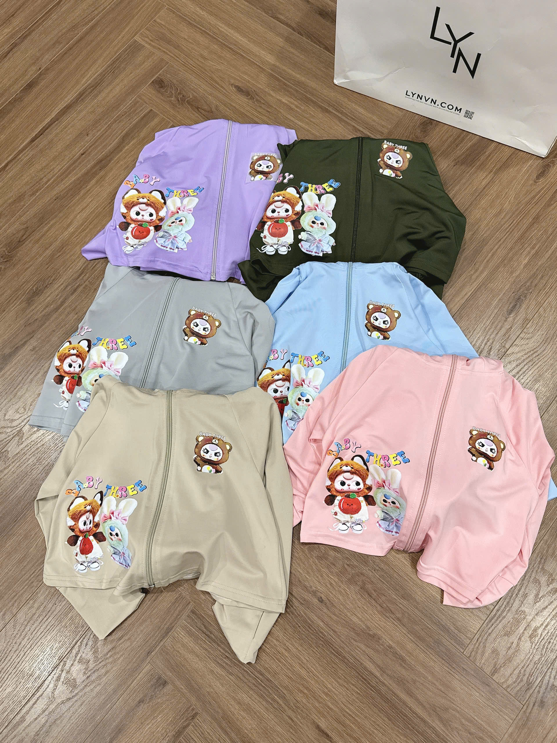XẢ A816 - ÁO CHỒNG NẮNG BABYTHREE 6 MÀU CHO BÉ