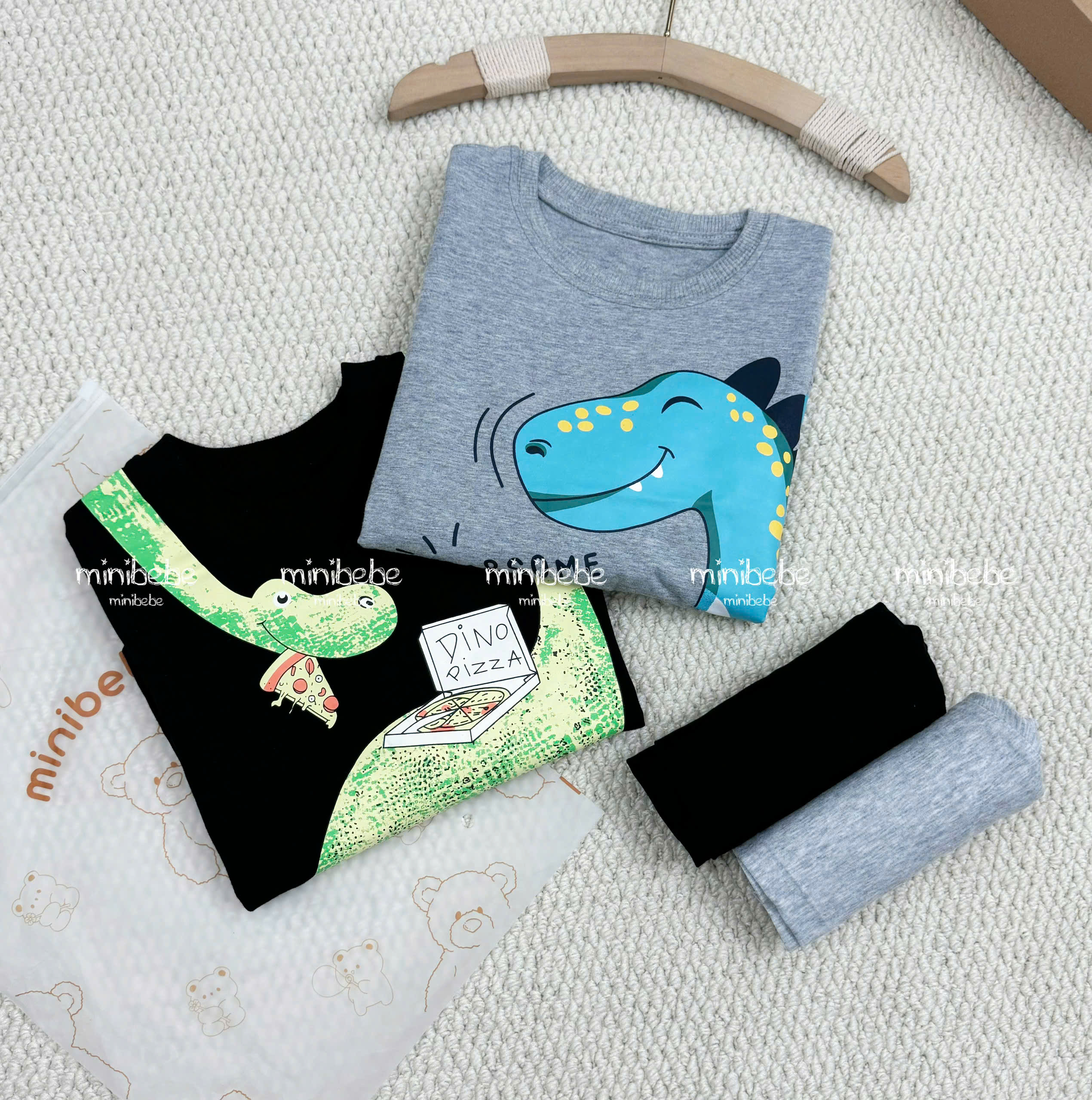 B145 - SET 2 BỘ KHỦNG LONG XÁM ĐEN