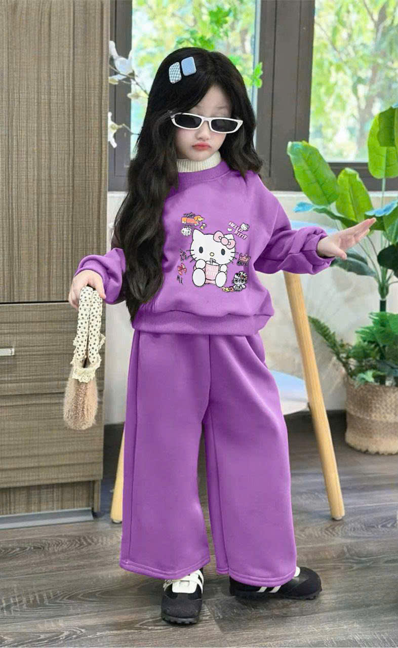 B149 - SET BỘ NỈ HELLO KITTY TÍM SIZE NHỠ